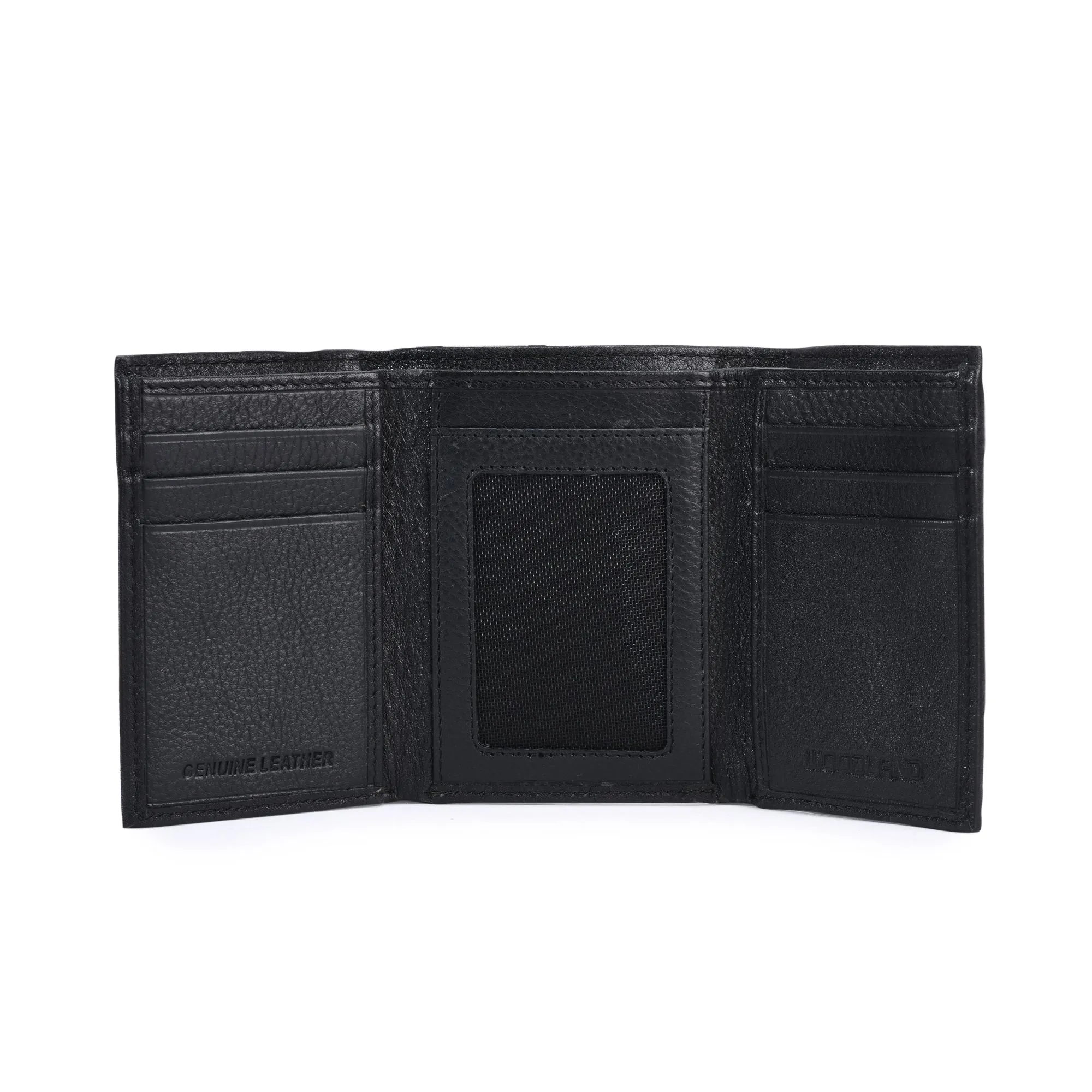 Black trifold wallet for men - Thumbnail 3