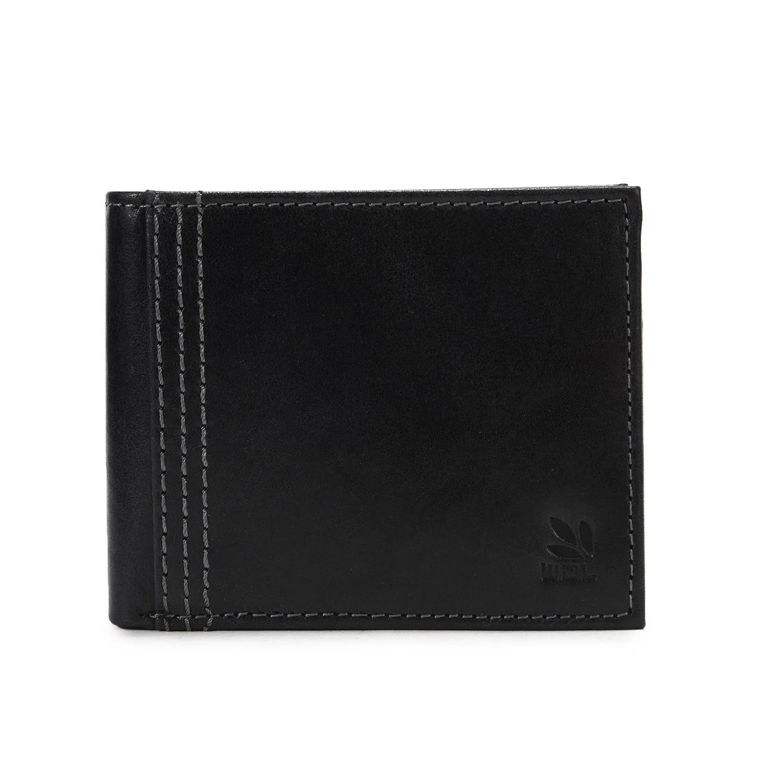 Black leather wallet for men - Image 1