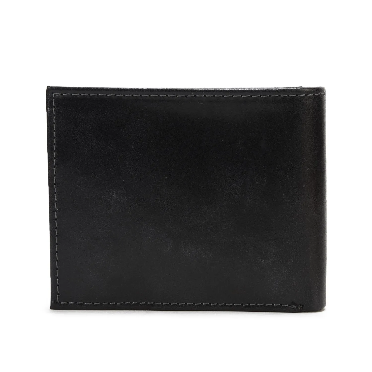 Black leather wallet for men - Thumbnail 2