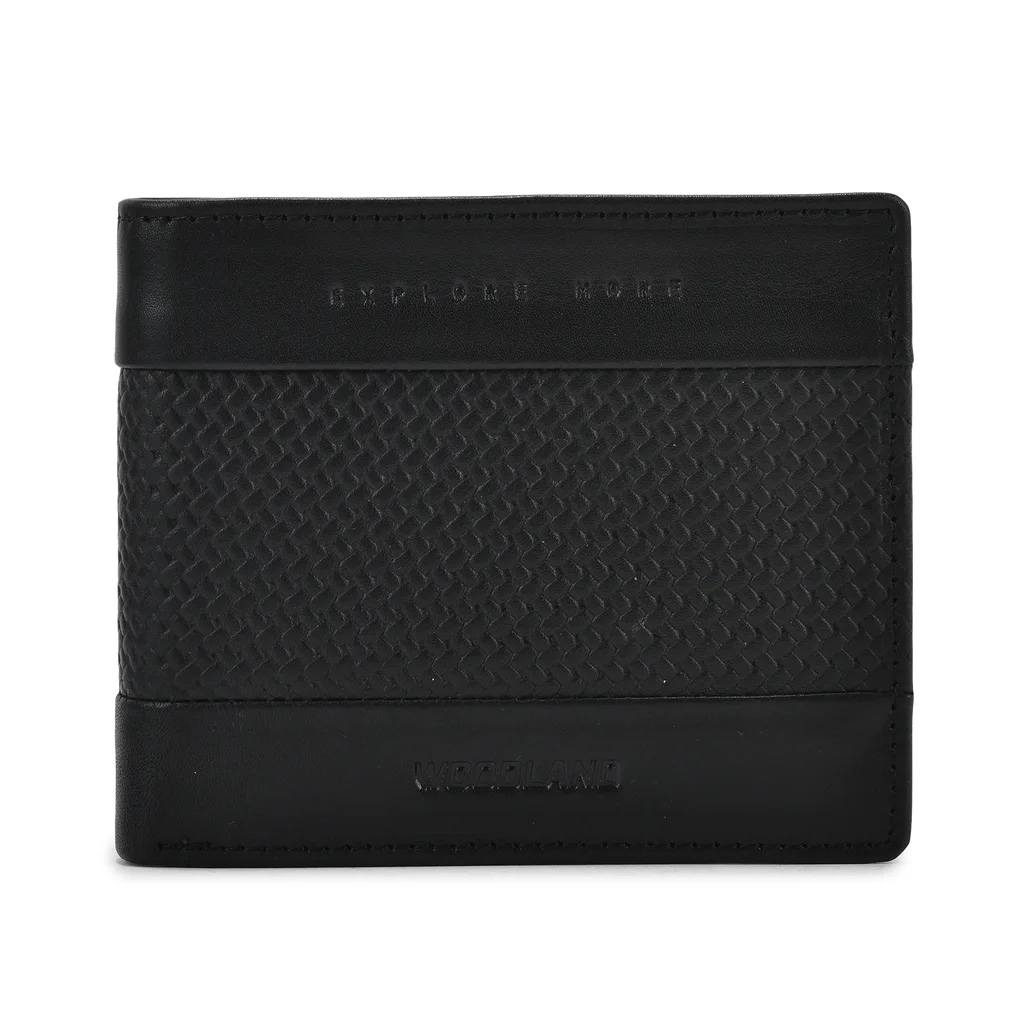 Black bi-fold wallet for men  - Thumbnail 1