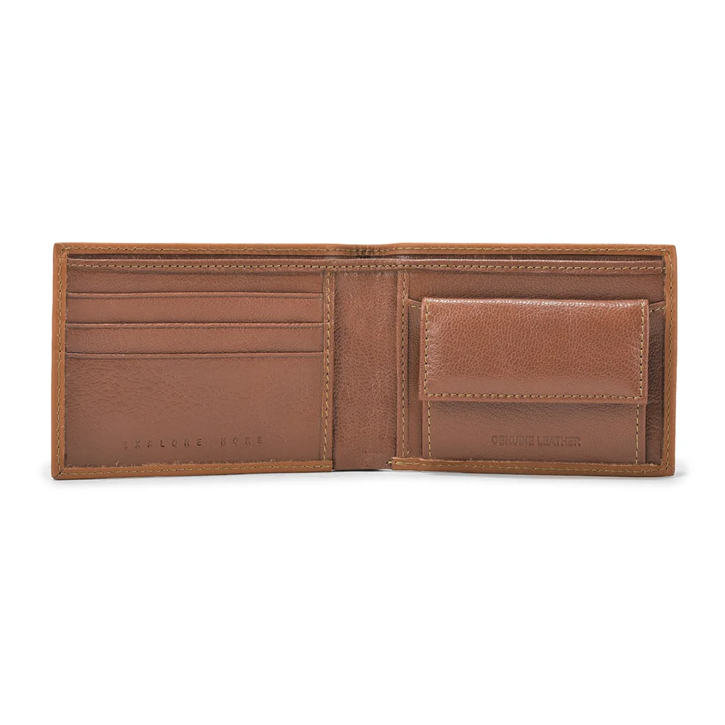 Tan bi-fold wallet for men - Thumbnail 3
