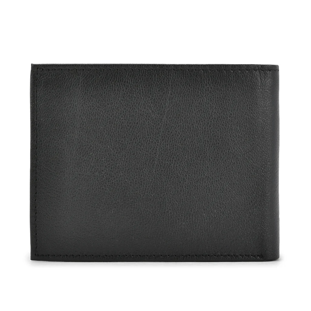 Black bi-fold wallet for men - Thumbnail 2