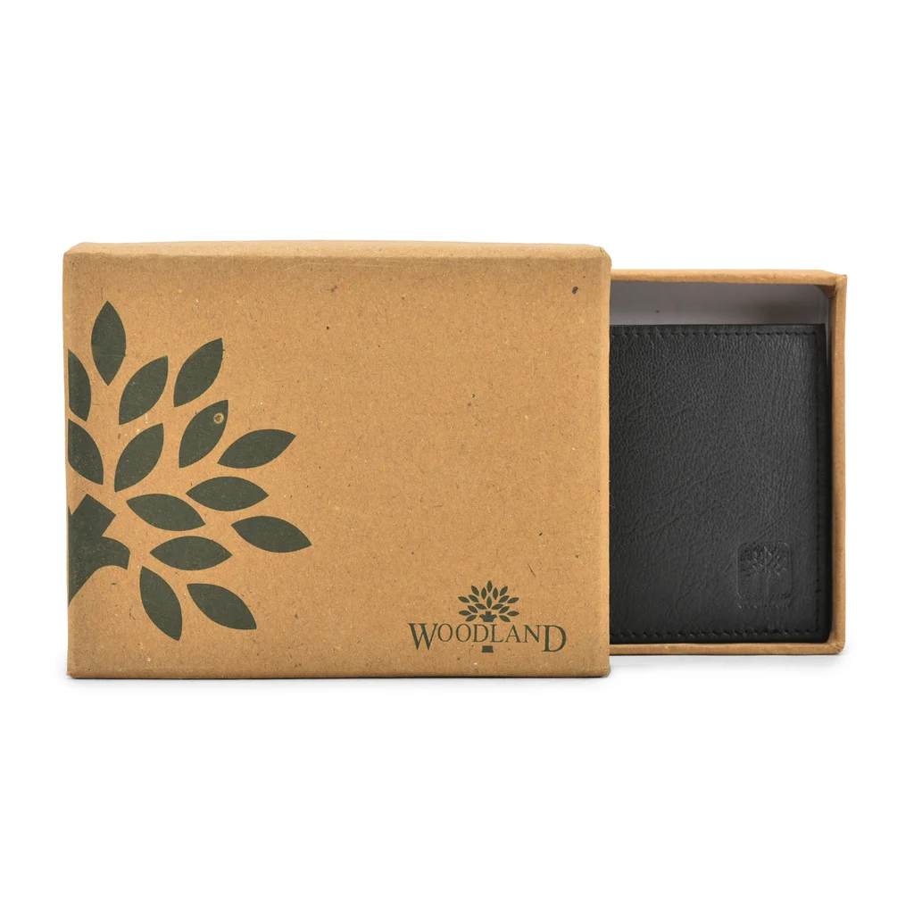 Black bi-fold wallet for men - Thumbnail 4