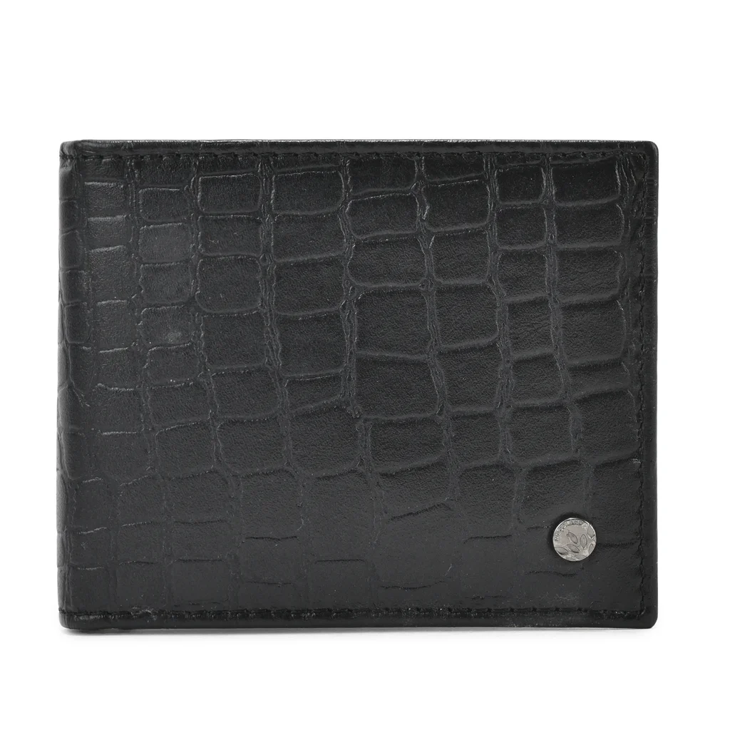 Black bi-fold wallet for men - Thumbnail 1