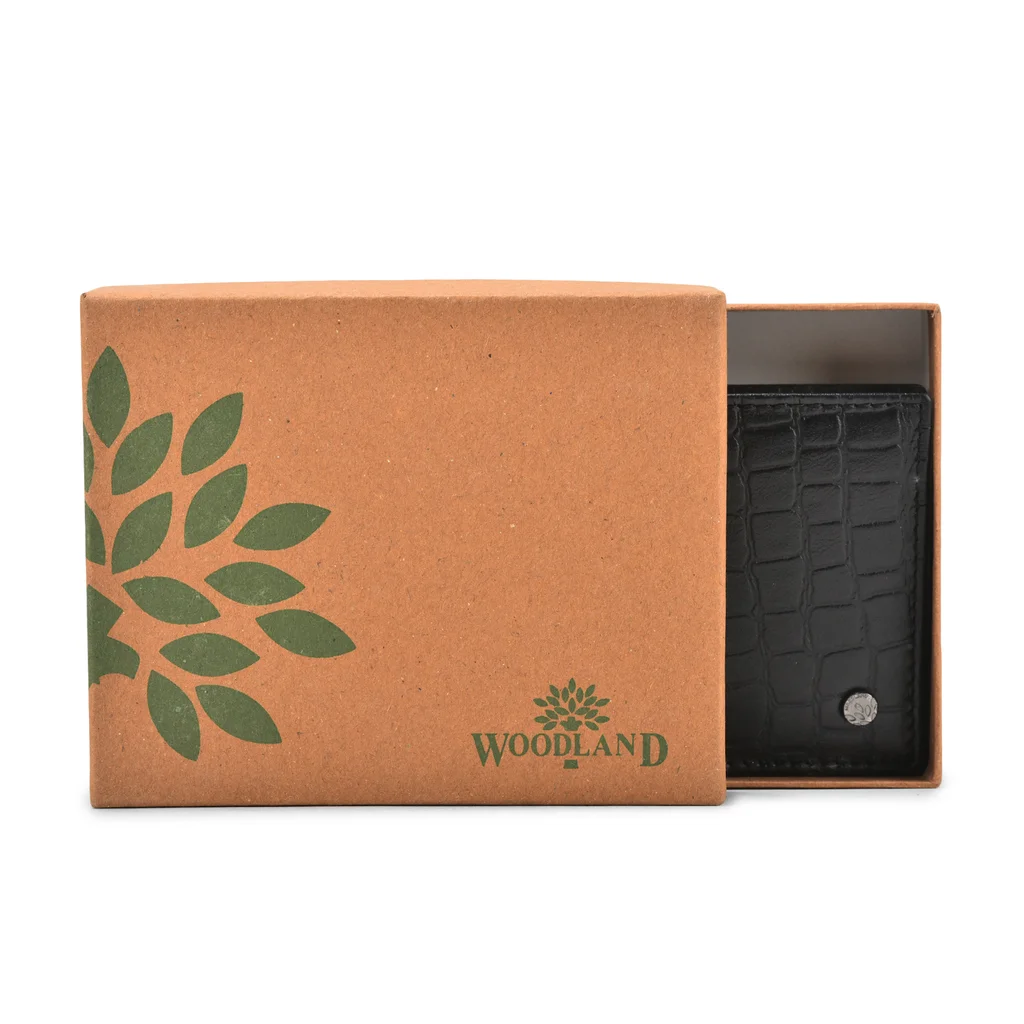 Black bi-fold wallet for men - Thumbnail 4