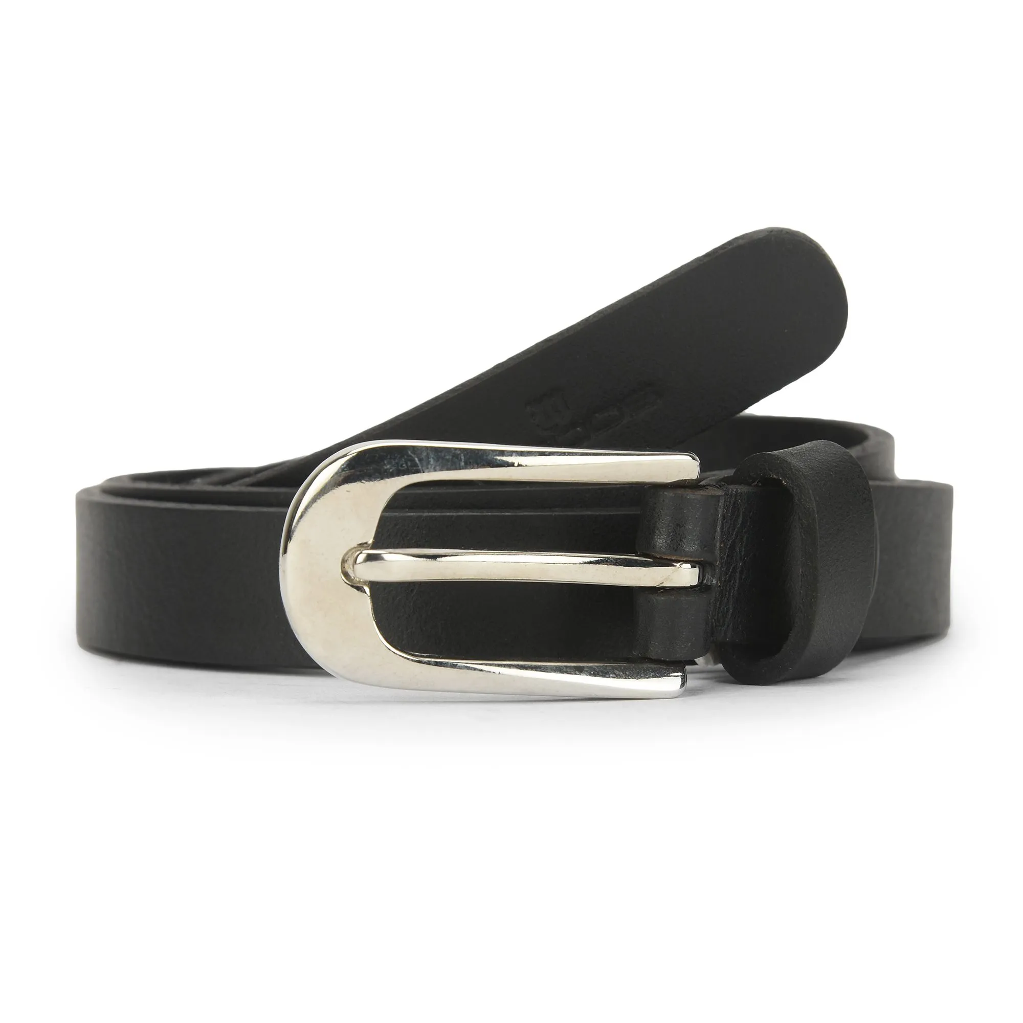 Black leather belt for women - Thumbnail 1
