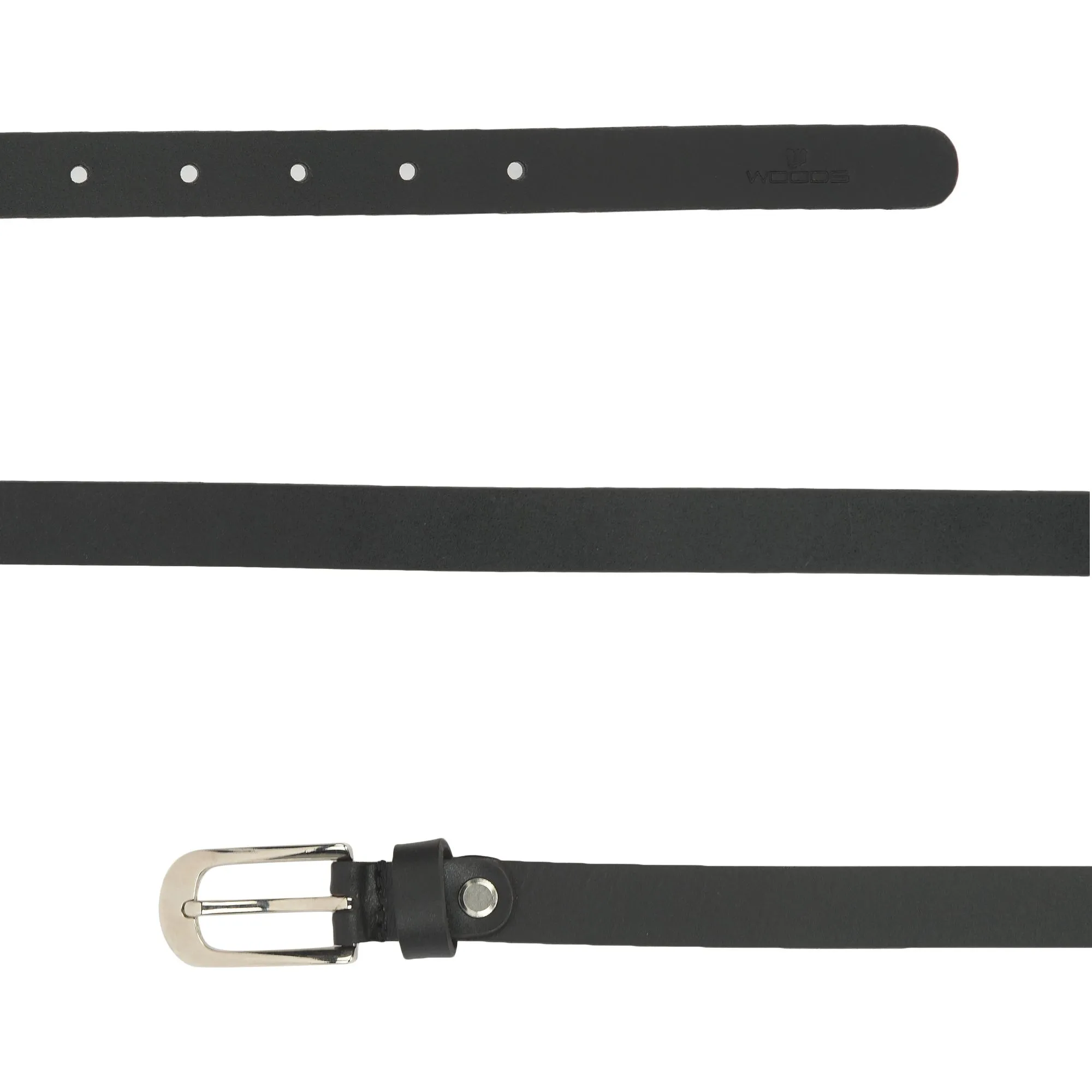 Black leather belt for women - Thumbnail 2