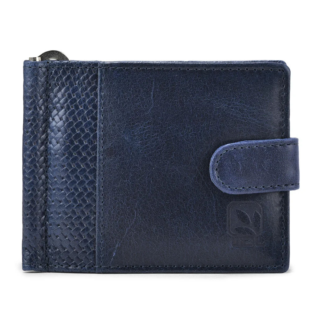 Blue wallet with money clipper - Image 1