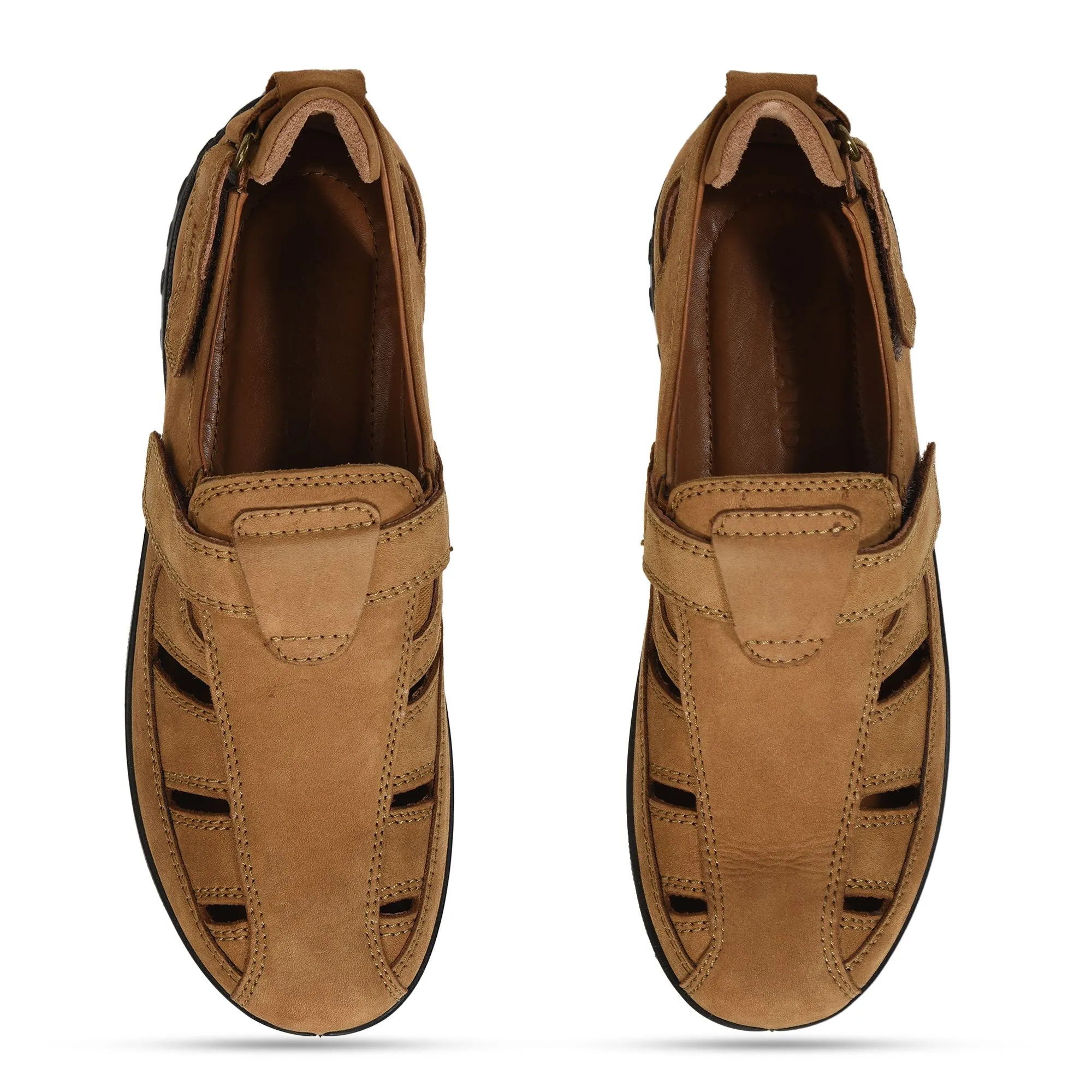 Camel closed toe sandal - Thumbnail 3
