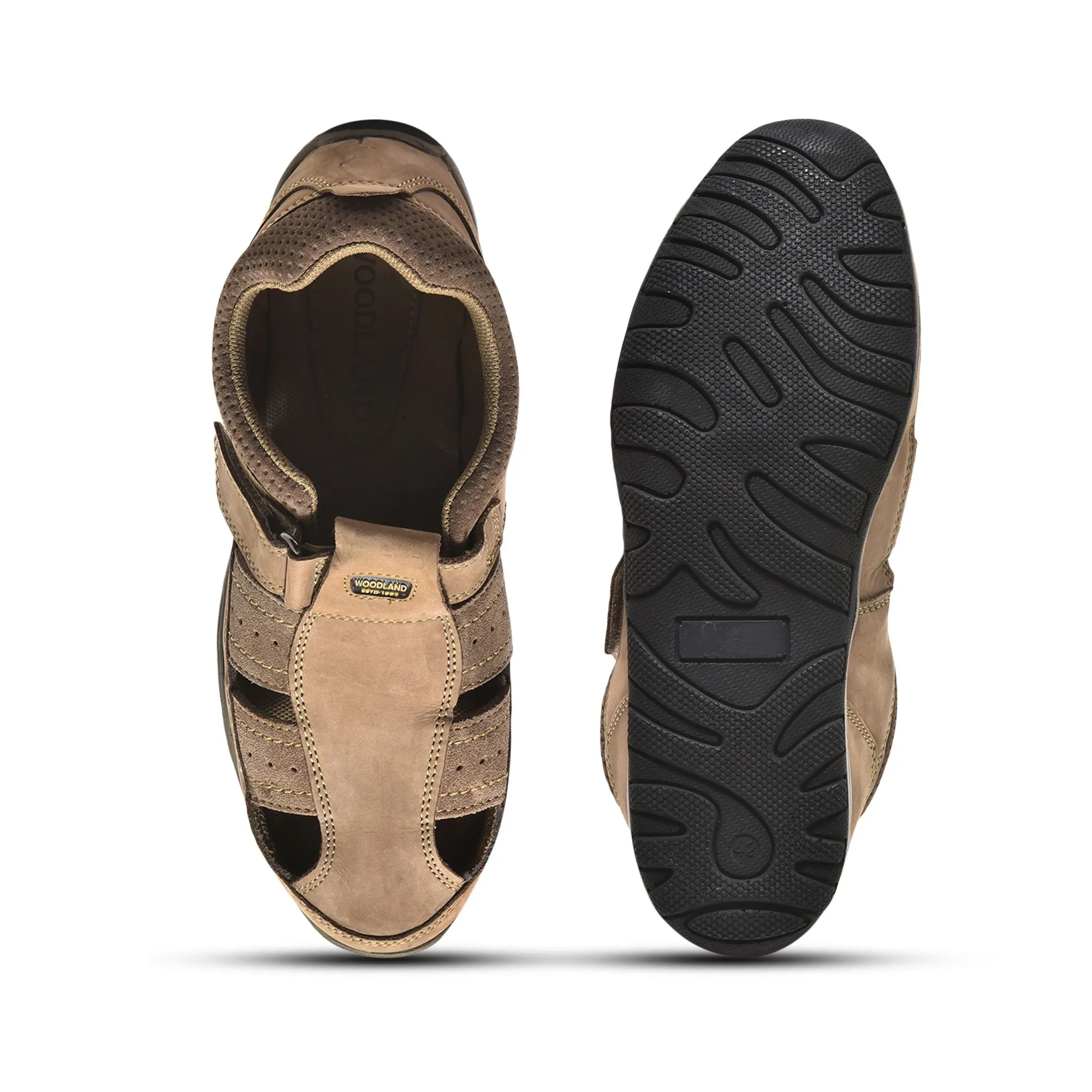 Dubai Khaki Closed-Toe Sandals For Men - Thumbnail 7