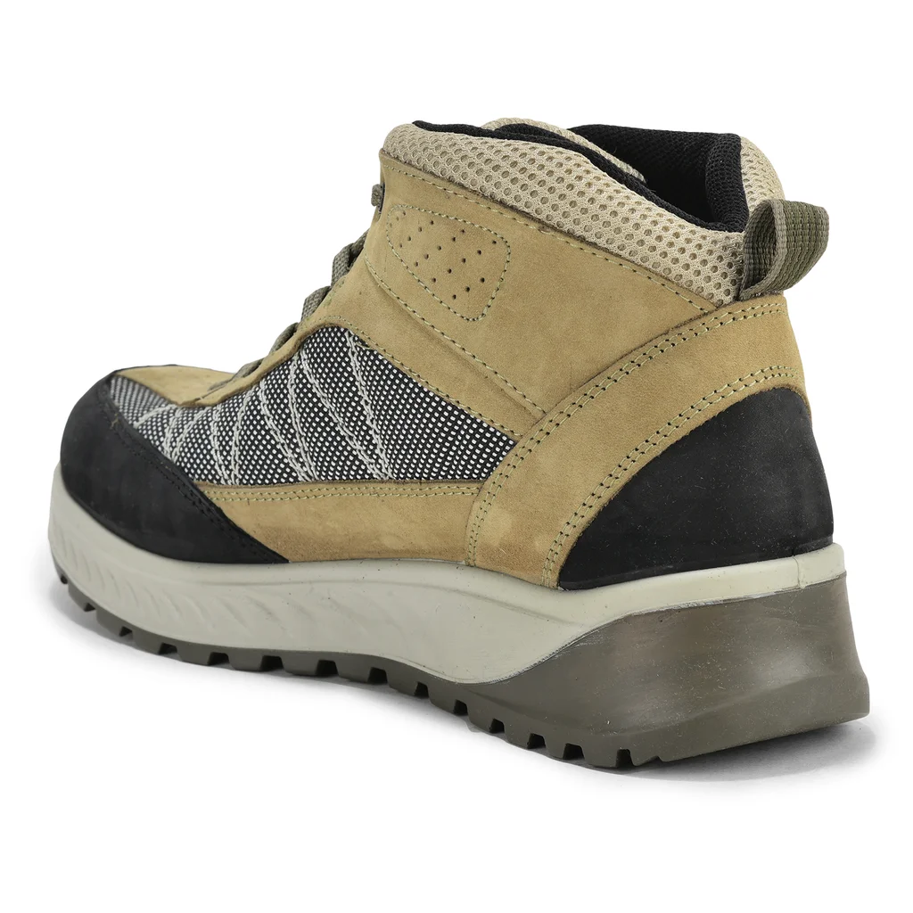 Khaki Casual lace-up boots for men - Thumbnail 5