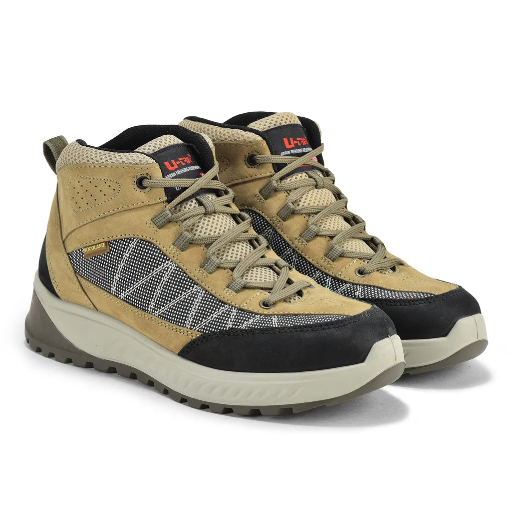 Khaki Casual lace-up boots for men - Thumbnail 6