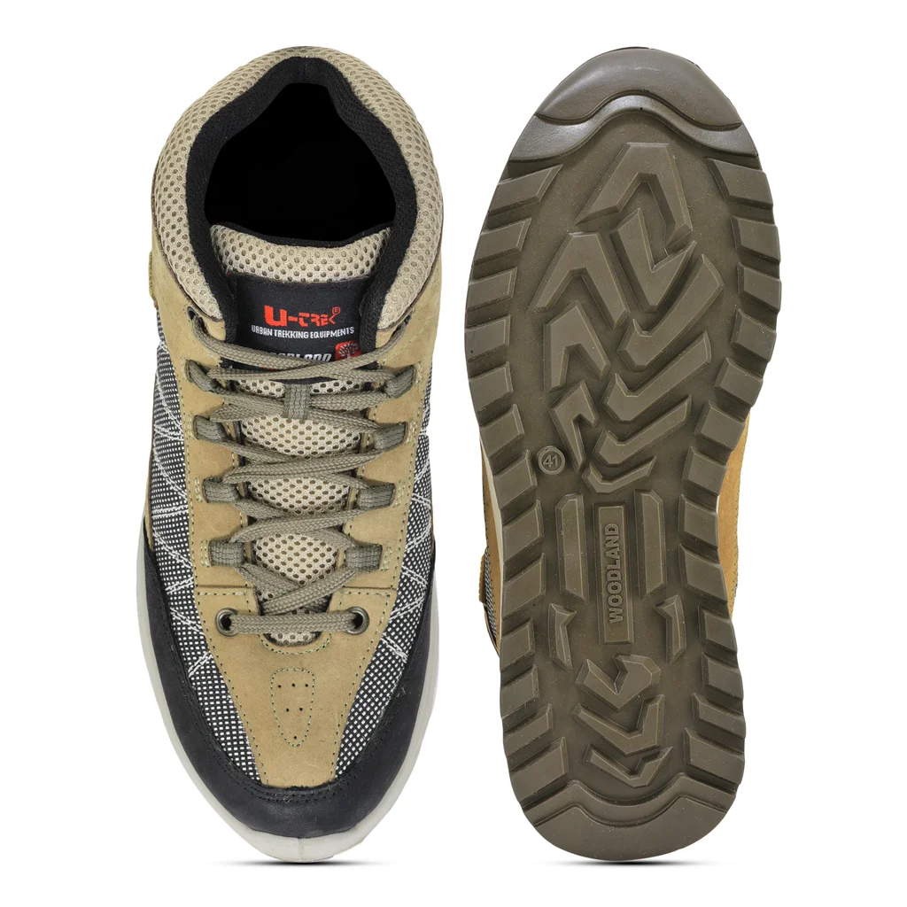 Khaki Casual lace-up boots for men - Thumbnail 7