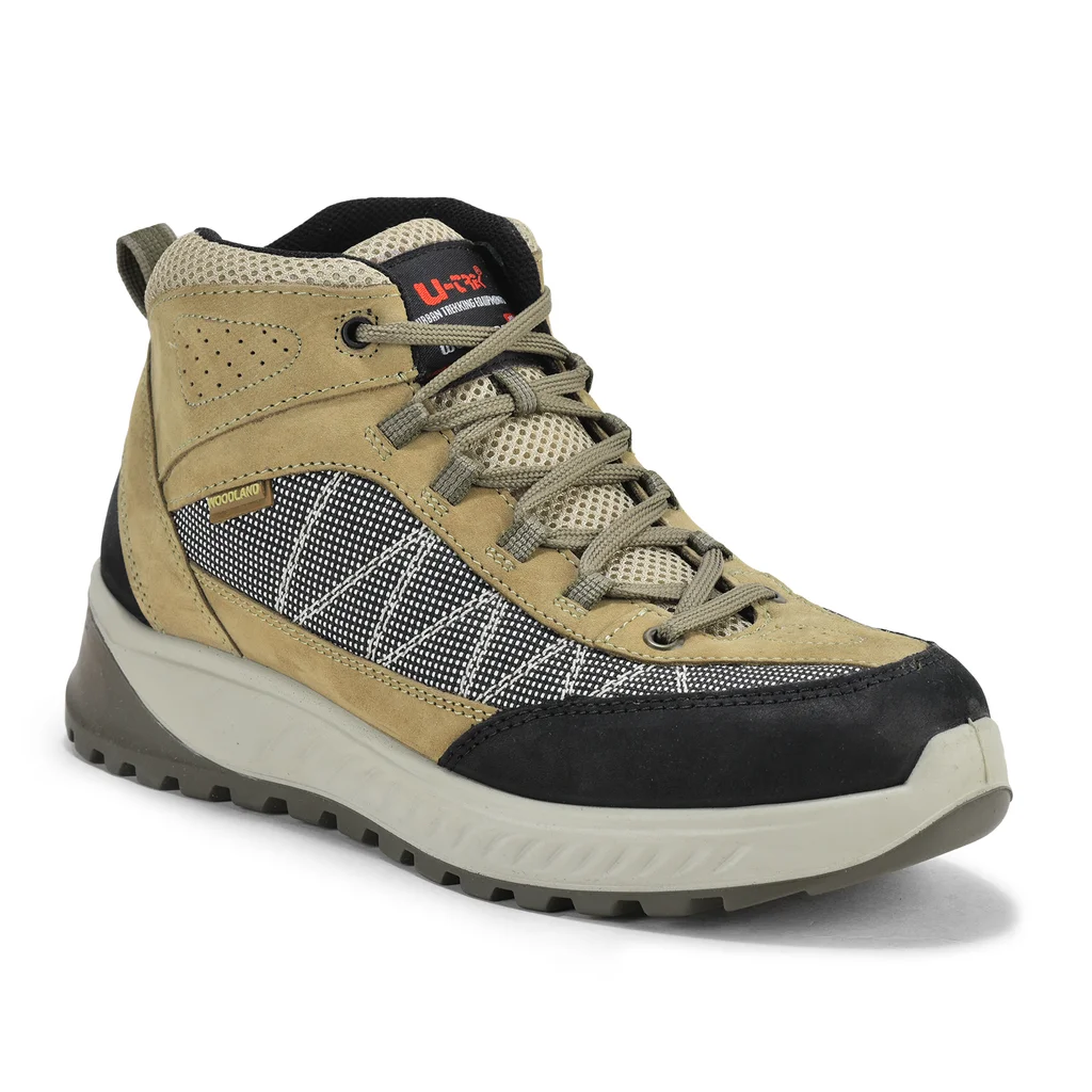 Khaki Casual lace-up boots for men - Thumbnail 8