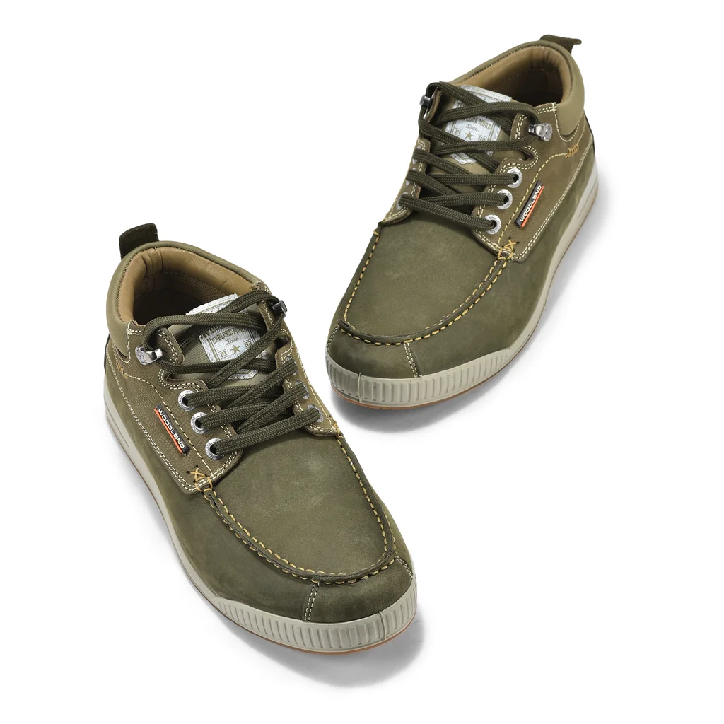 Woodland Casual olive green shoes for men - Thumbnail 2
