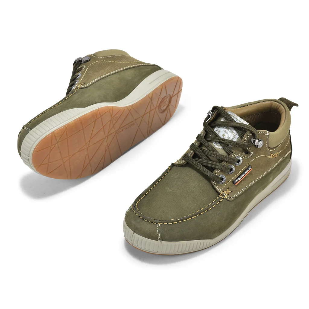 Woodland Casual olive green shoes for men - Thumbnail 4