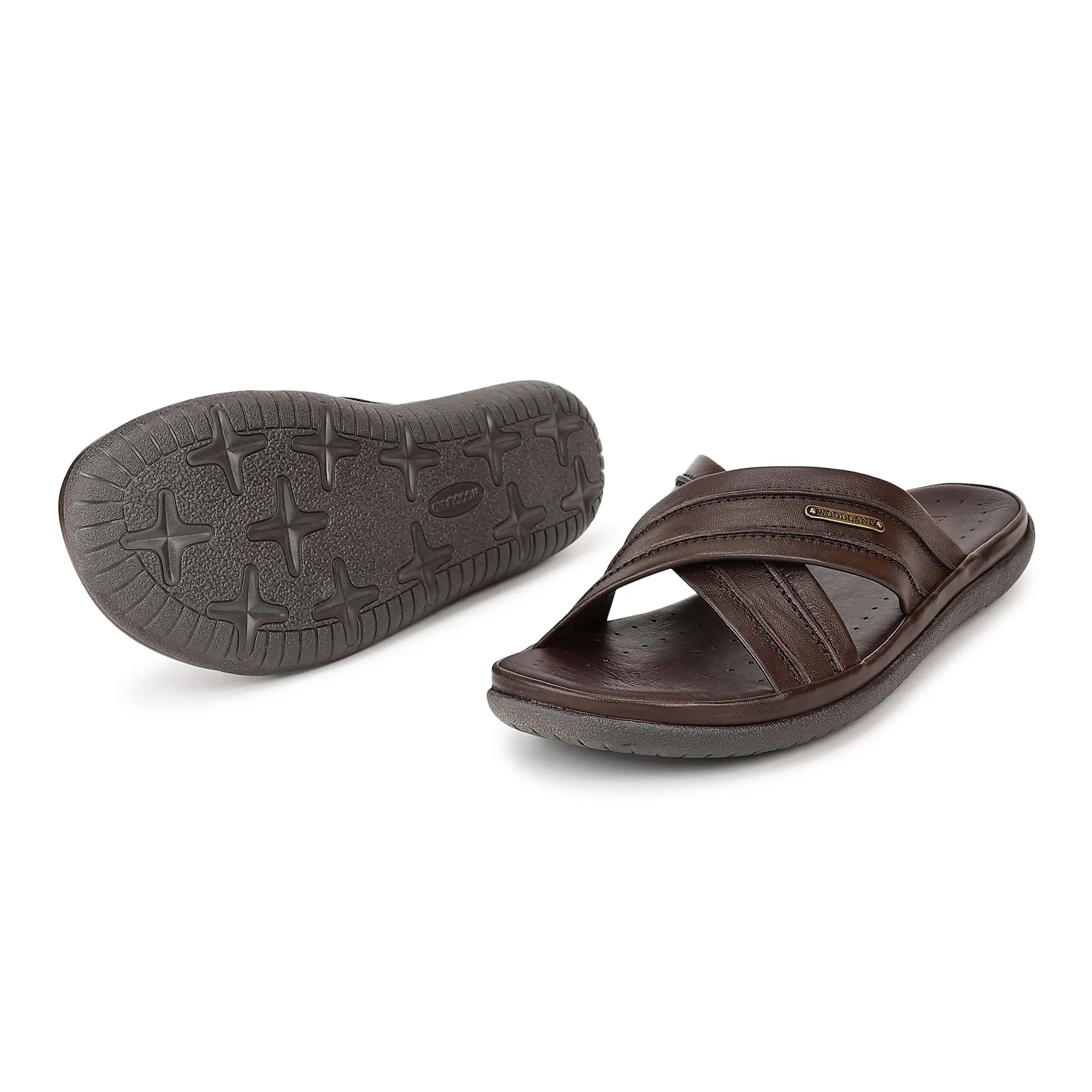 Brown Leather sandal for men - Thumbnail 4