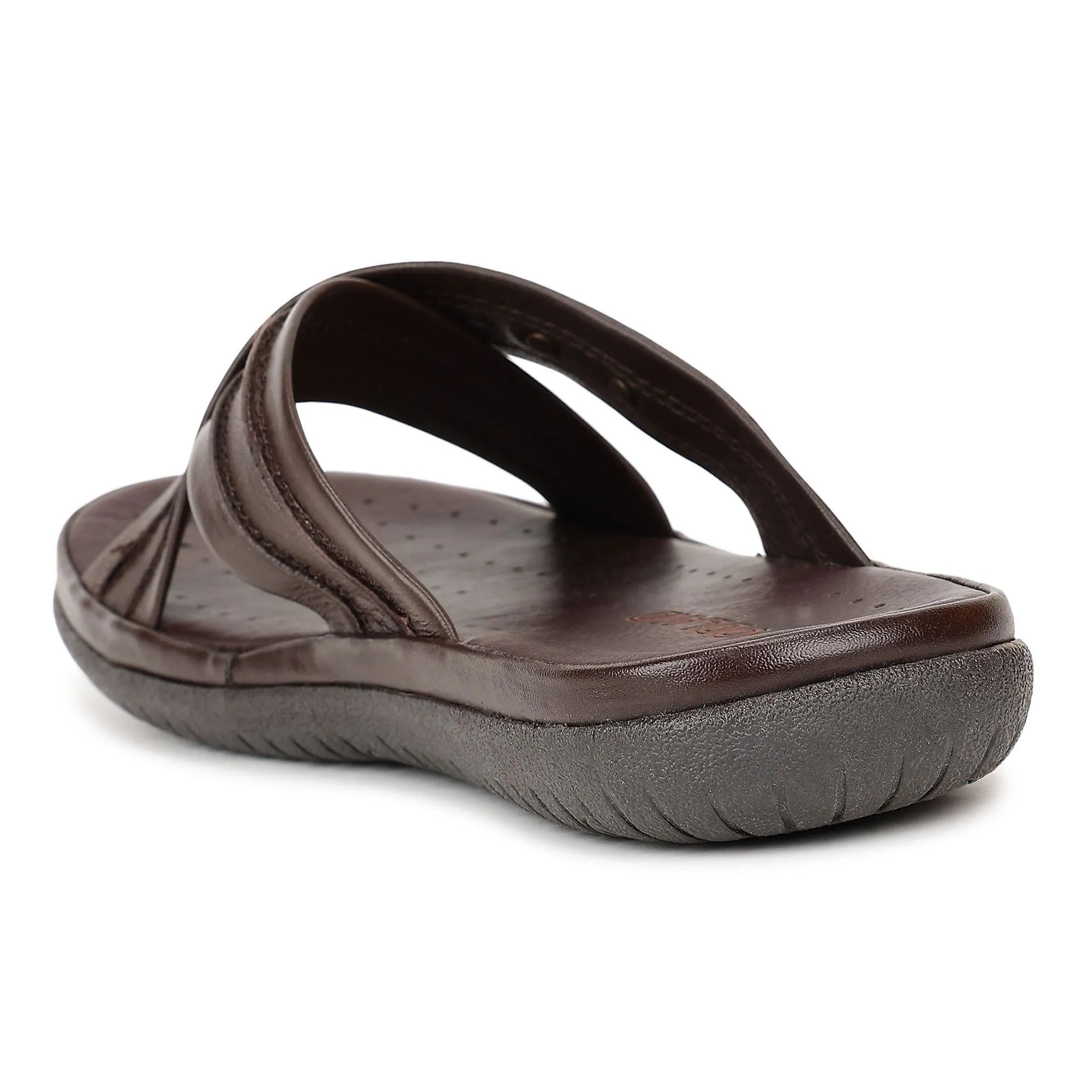 Brown Leather sandal for men - Thumbnail 5