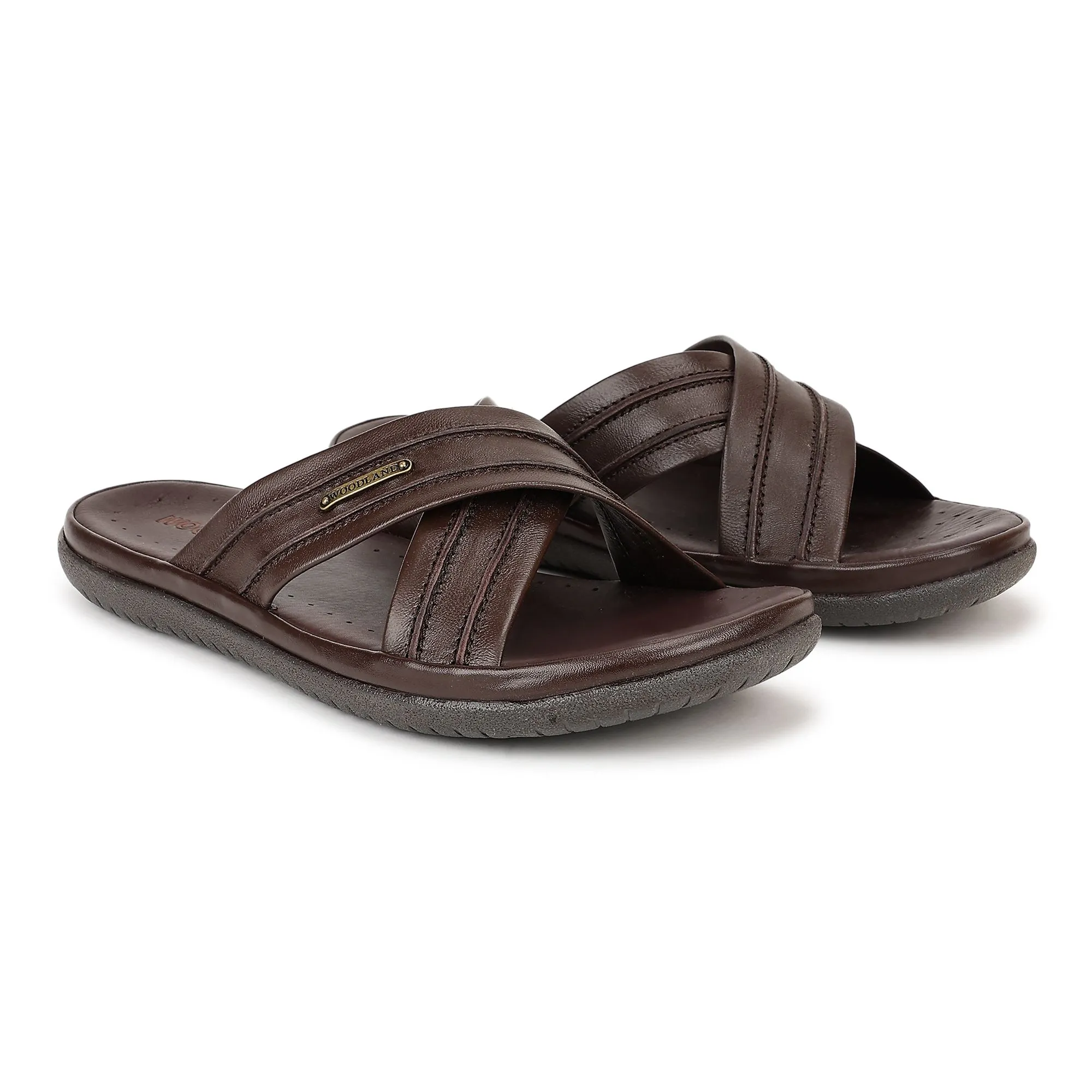 Brown Leather sandal for men - Thumbnail 6