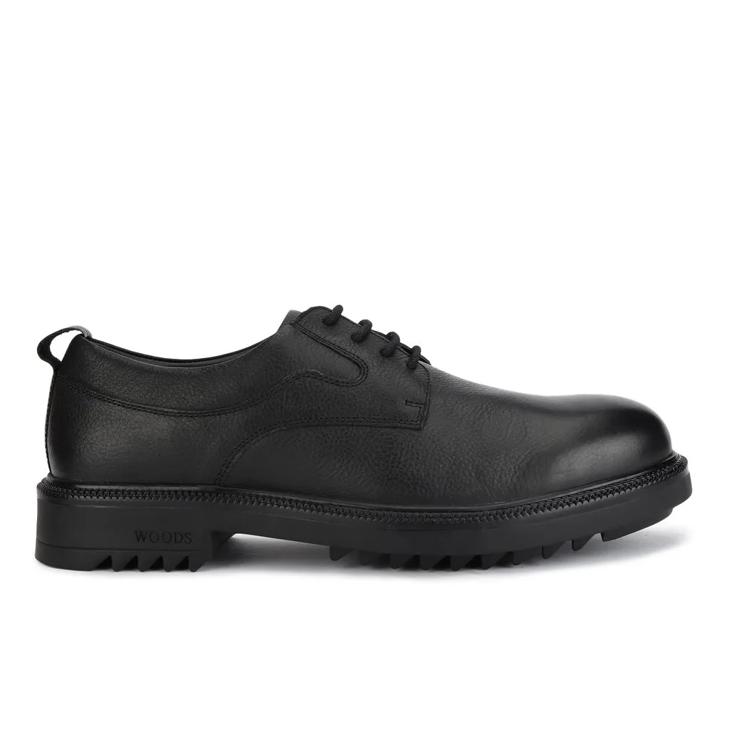 Woods Men Black Leather Lace-up Shoes - Image 1