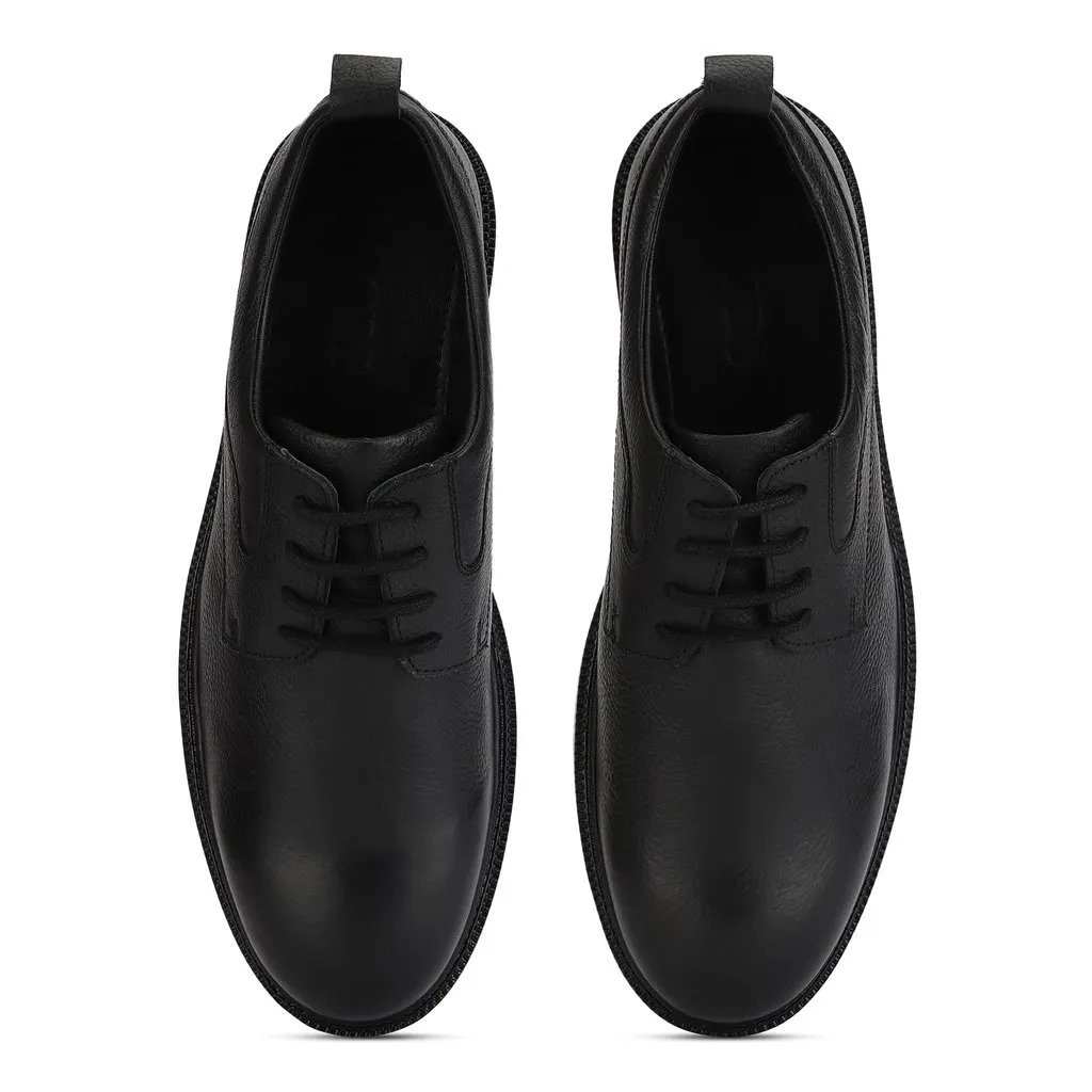 Woods Men Black Leather Lace-up Shoes - Thumbnail 6