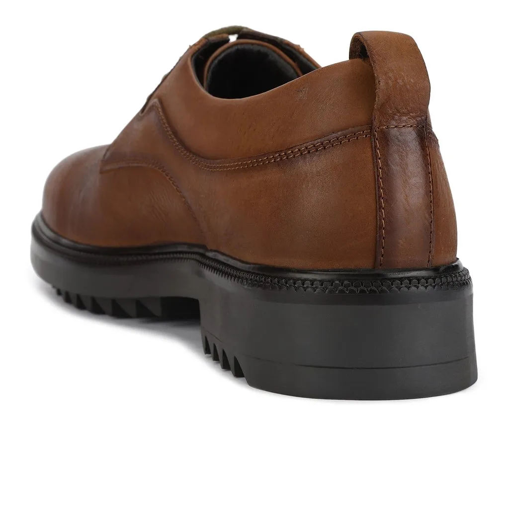 Woods Men Tan Leather Lace-up Shoes - Thumbnail 3