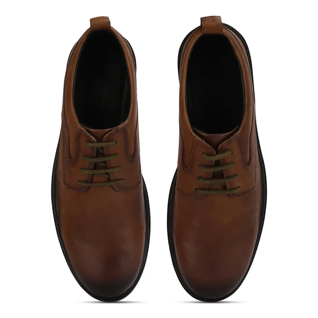 Woods Men Tan Leather Lace-up Shoes - Thumbnail 6