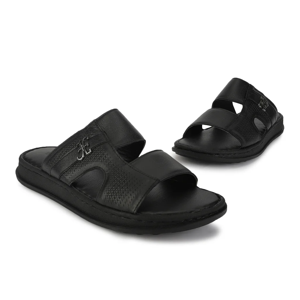 Woods Men’s Sleek Black Softy Sandals - Thumbnail 2