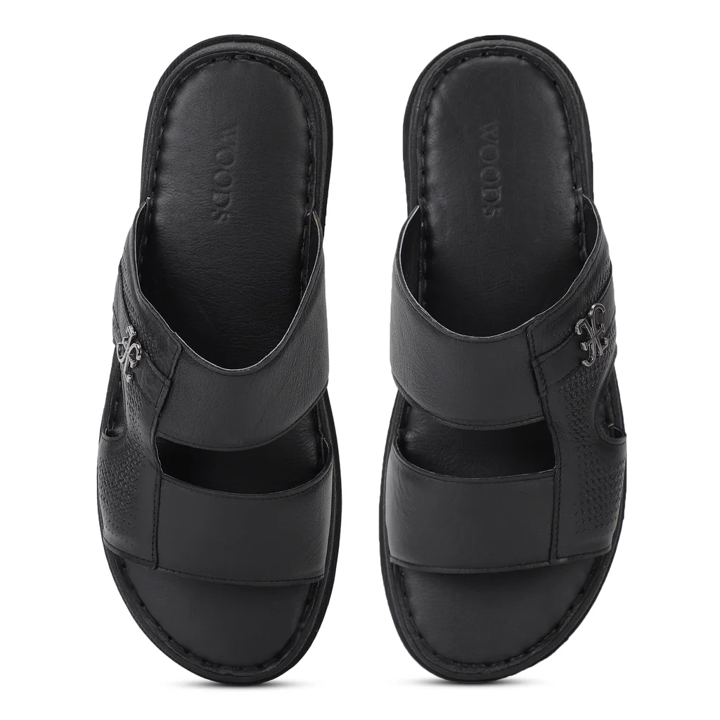 Woods Men’s Sleek Black Softy Sandals - Thumbnail 4