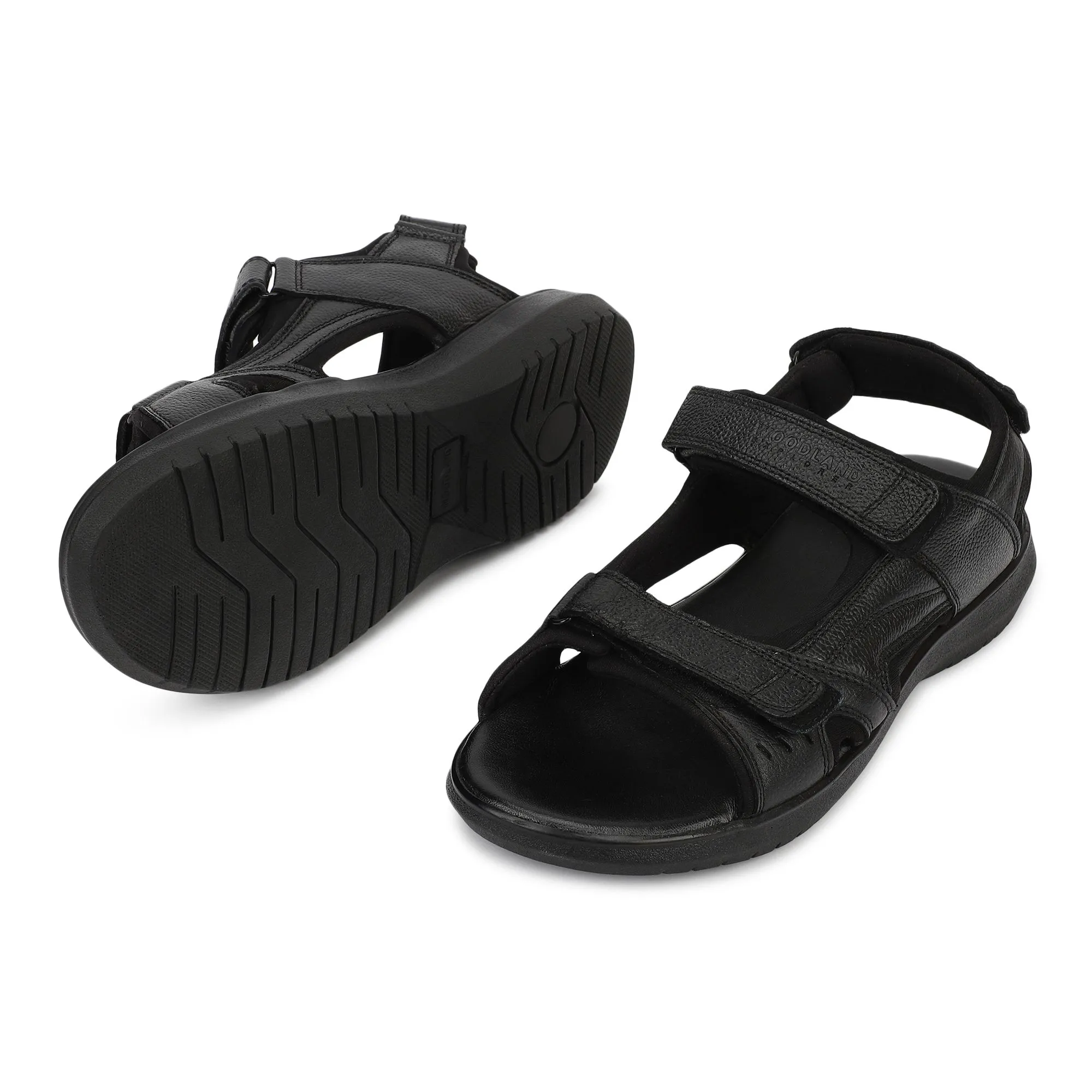 Black Softy Mens Sandal - Thumbnail 4