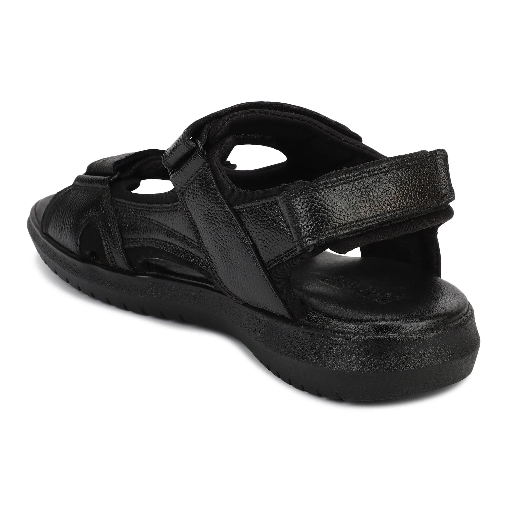 Black Softy Mens Sandal - Thumbnail 5