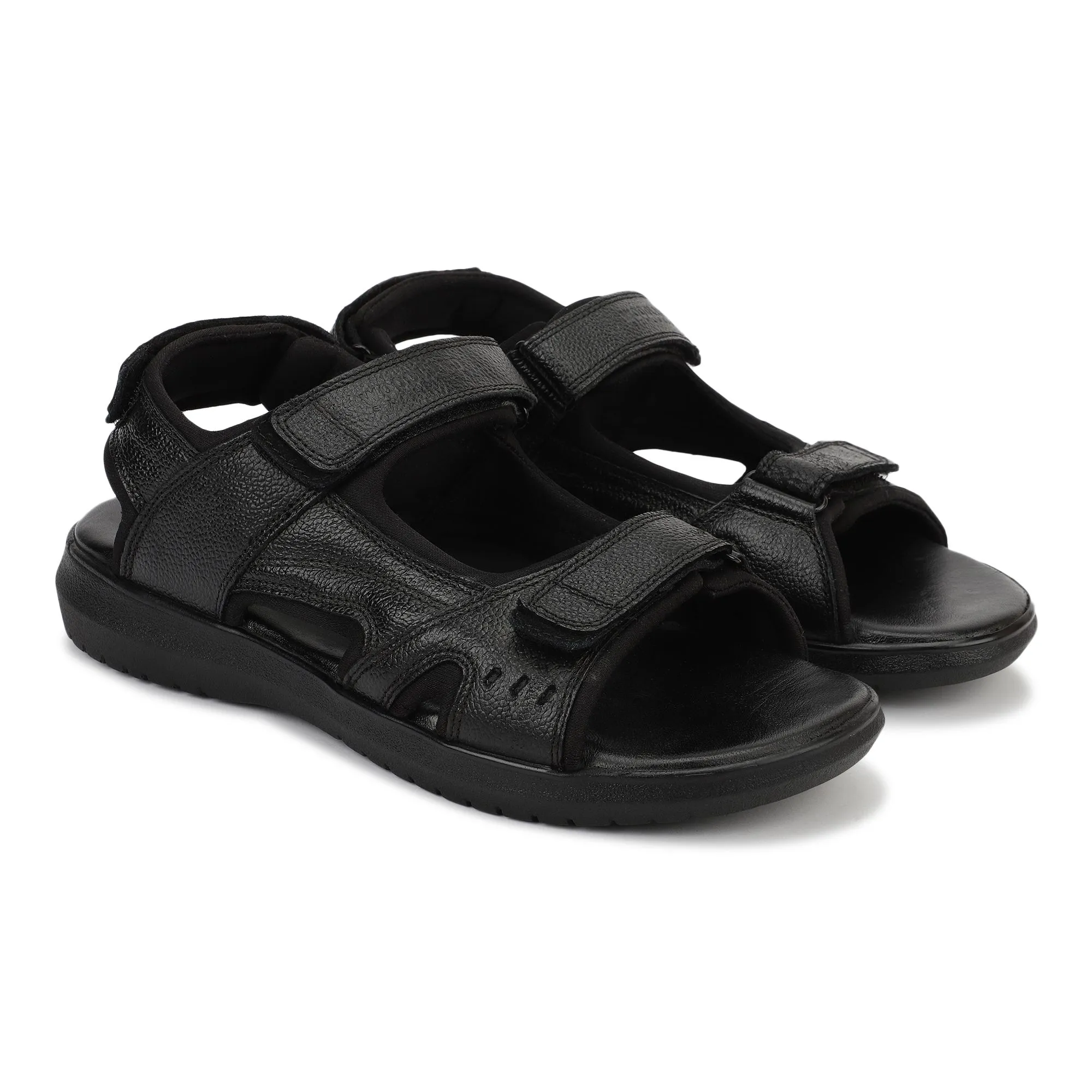 Black Softy Mens Sandal - Thumbnail 6