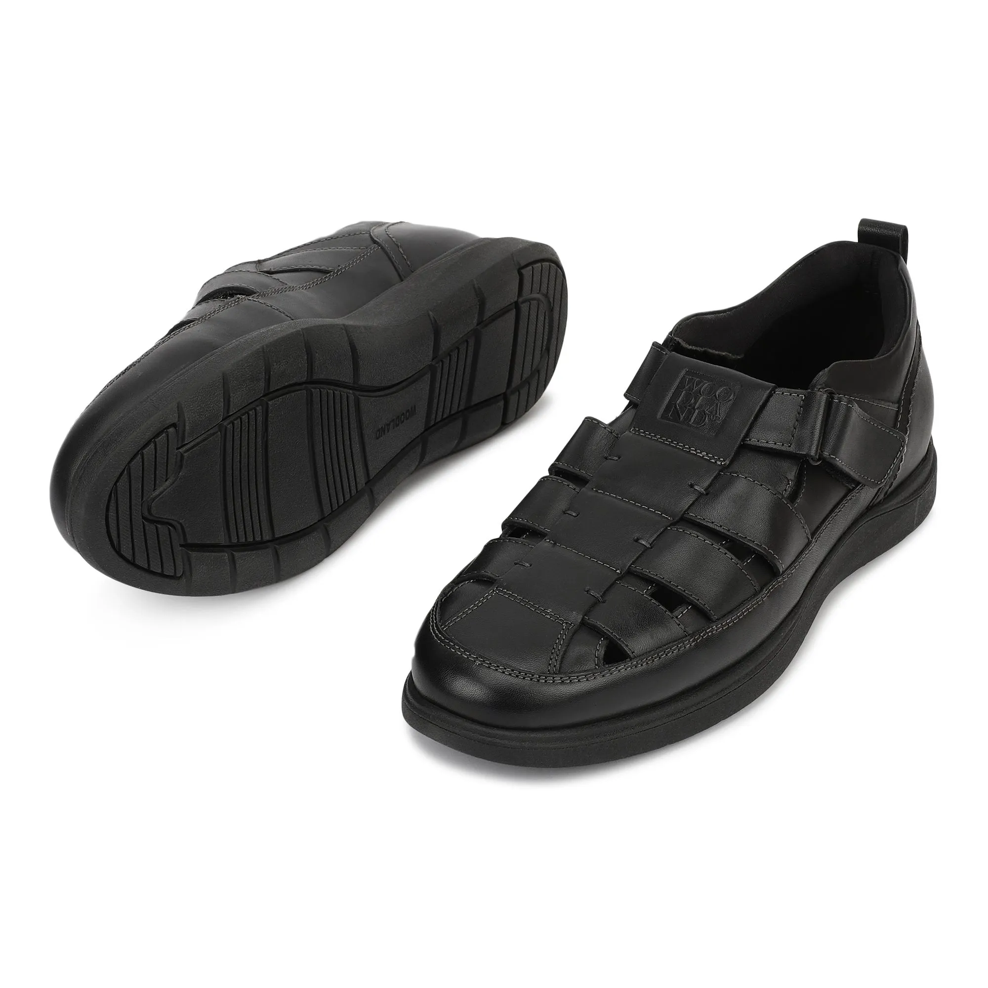 Black Softy Mens Sandal - Thumbnail 4