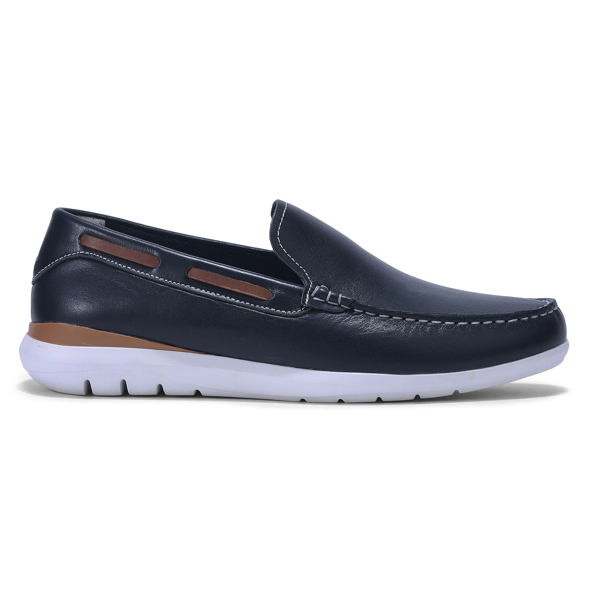 Woods navy casual loafers for men - Thumbnail 1