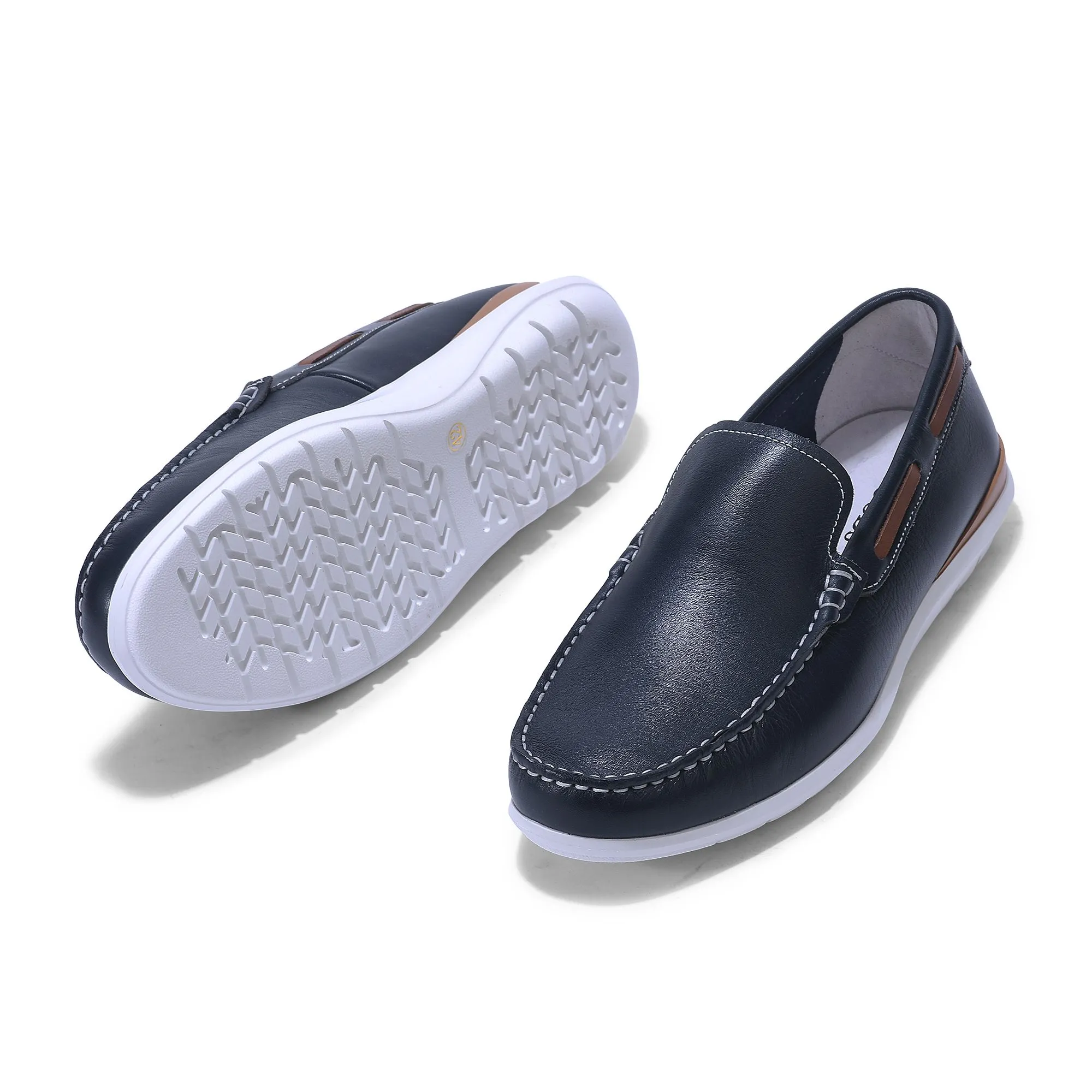 Woods navy casual loafers for men - Thumbnail 4