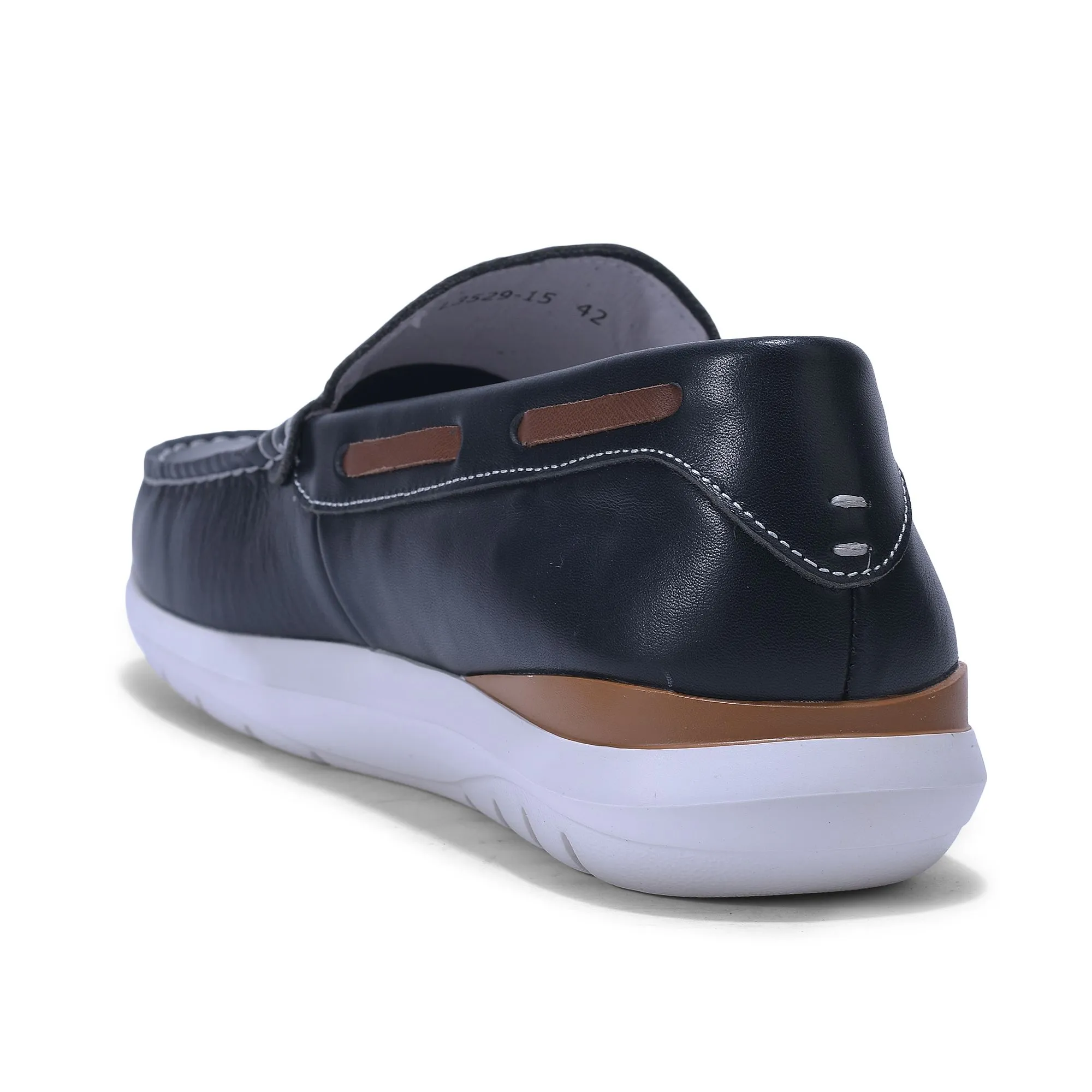Woods navy casual loafers for men - Thumbnail 5