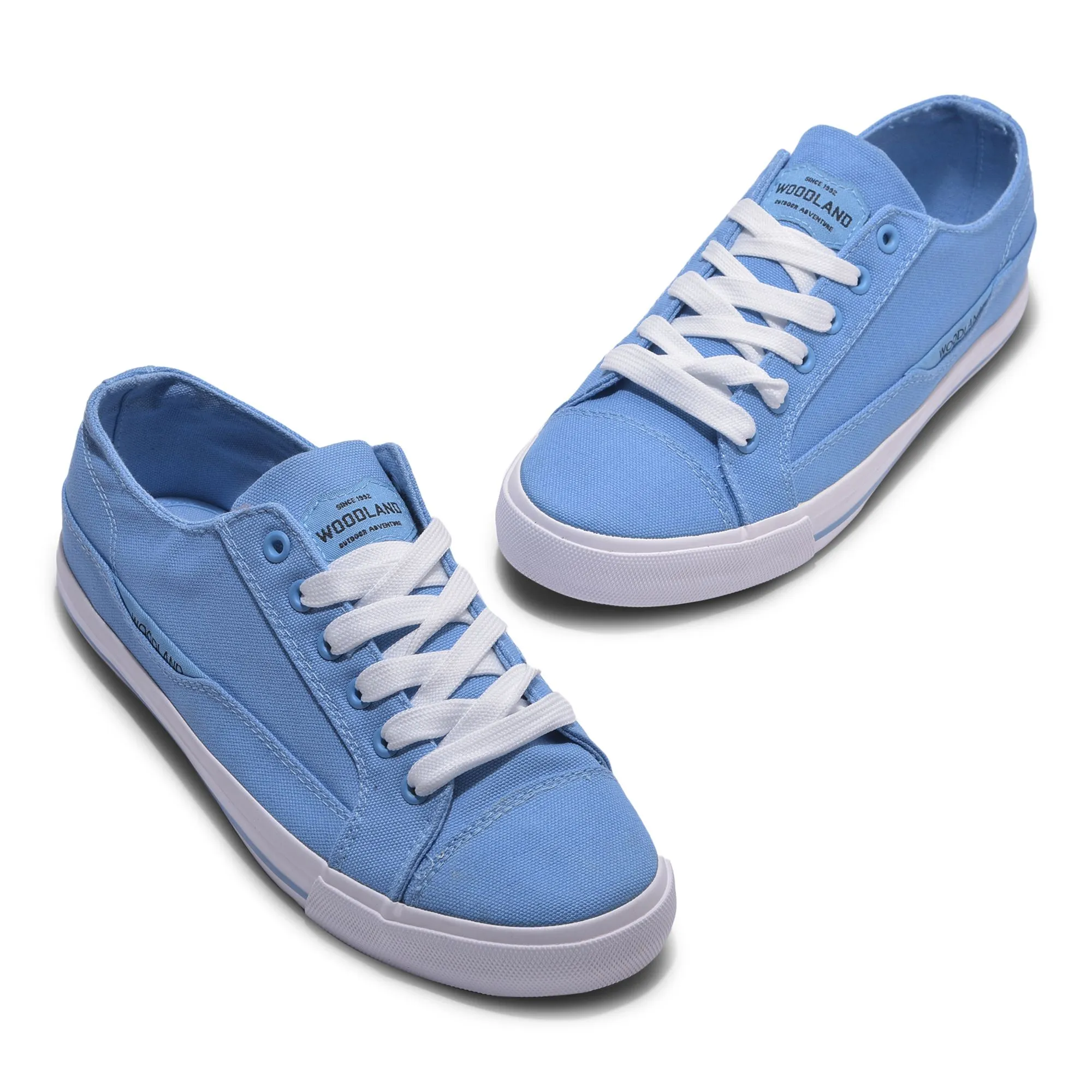 Sky blue canvas sneakers for men - Thumbnail 2