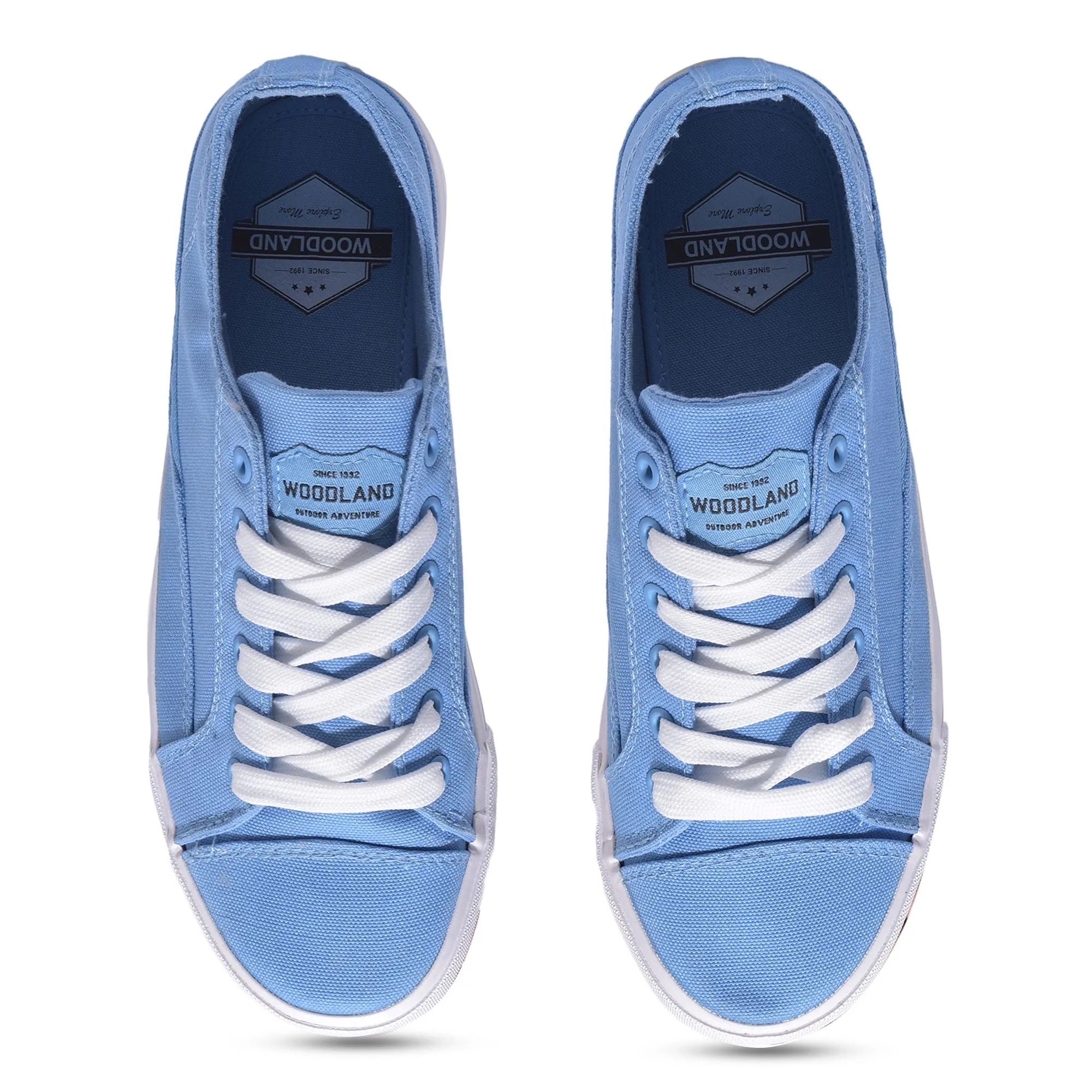 Sky blue canvas sneakers for men - Thumbnail 3