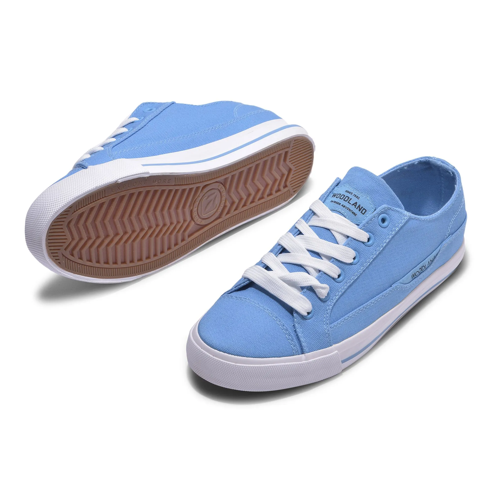Sky blue canvas sneakers for men - Thumbnail 4