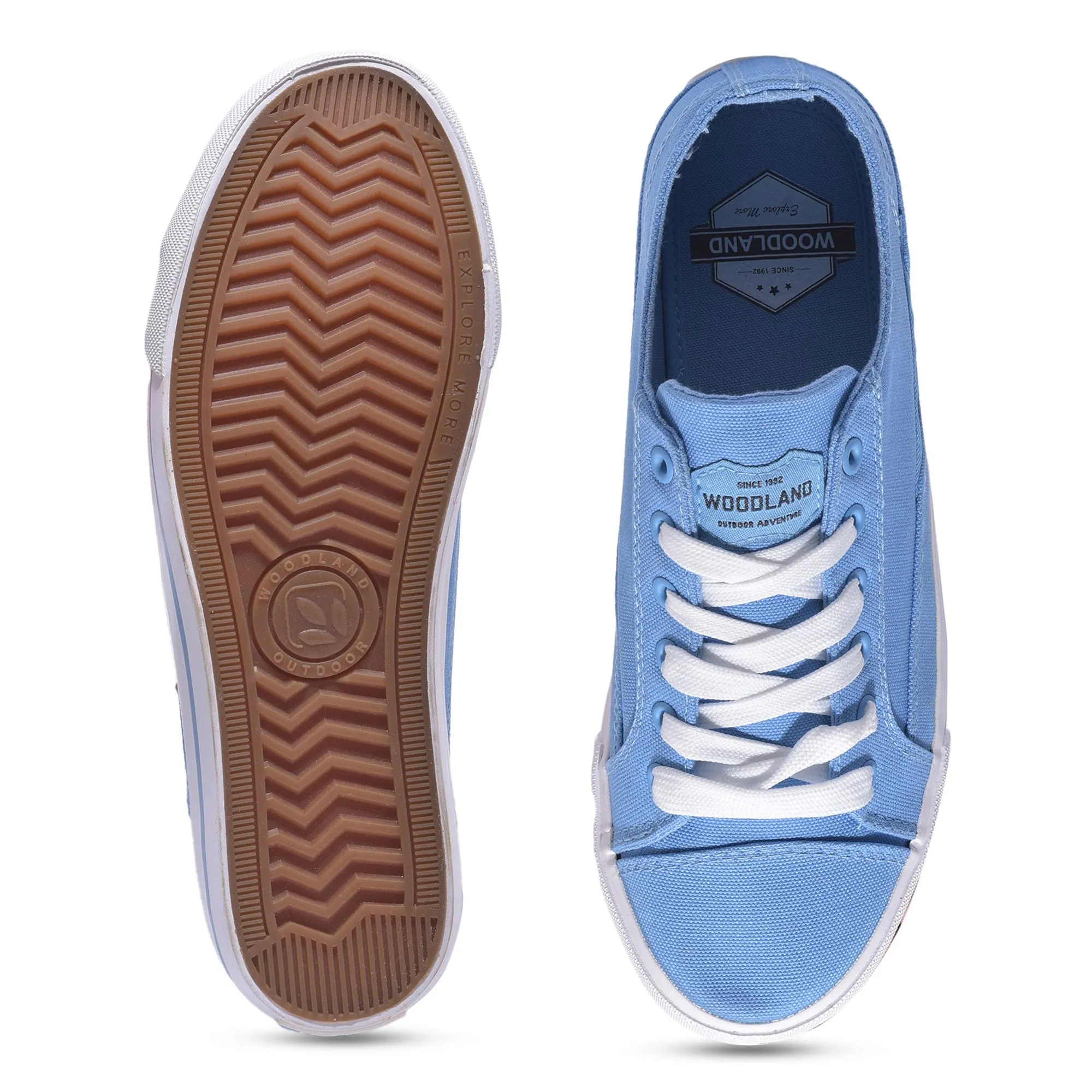Sky blue canvas sneakers for men - Thumbnail 7