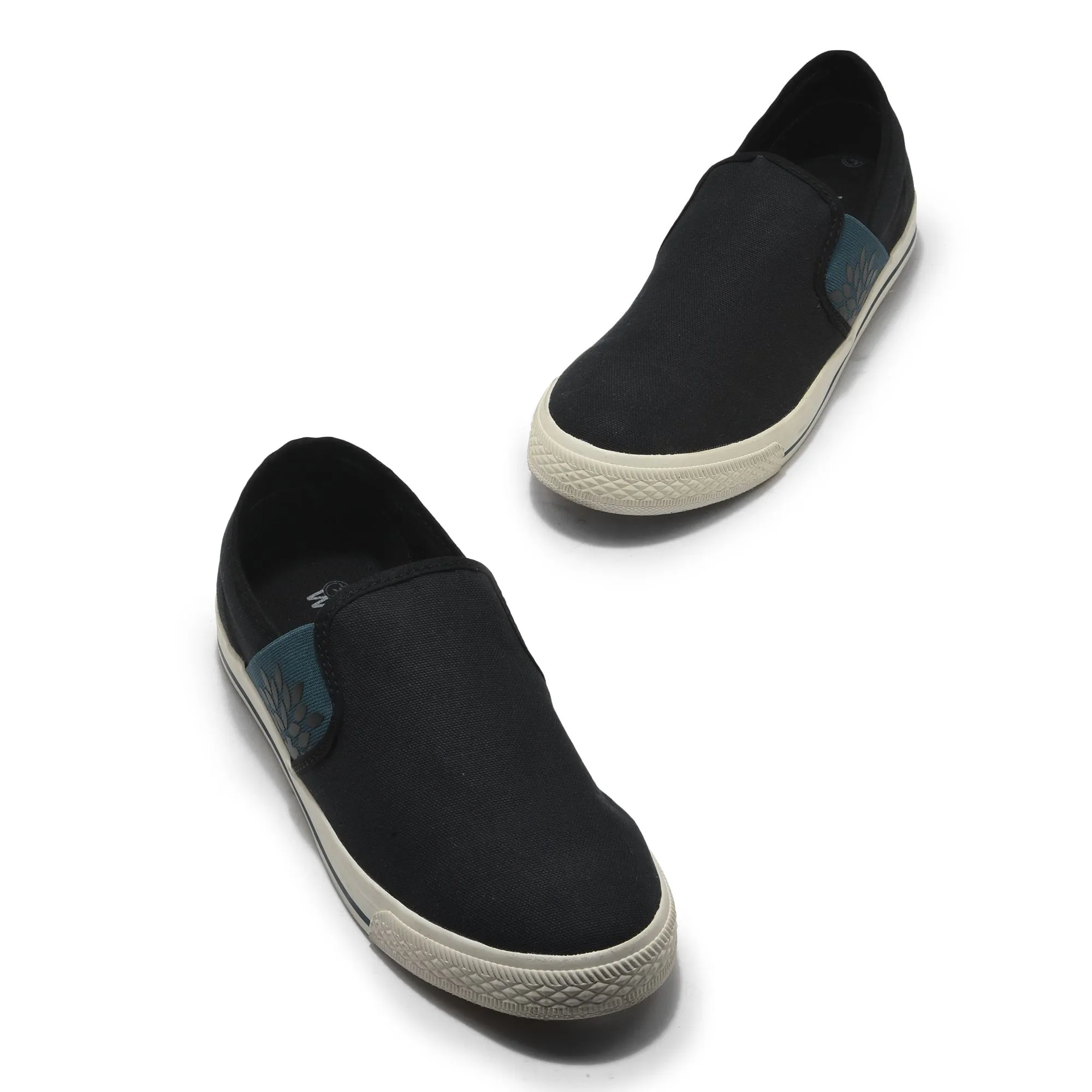 Black Slip on canvas shoes for men - Thumbnail 2