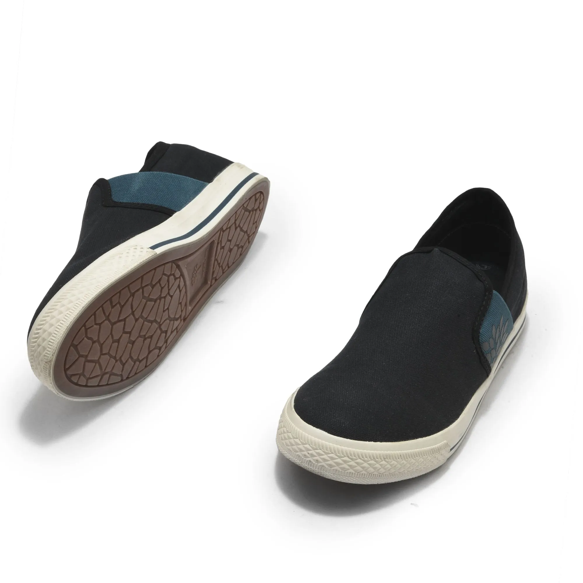 Black Slip on canvas shoes for men - Thumbnail 4