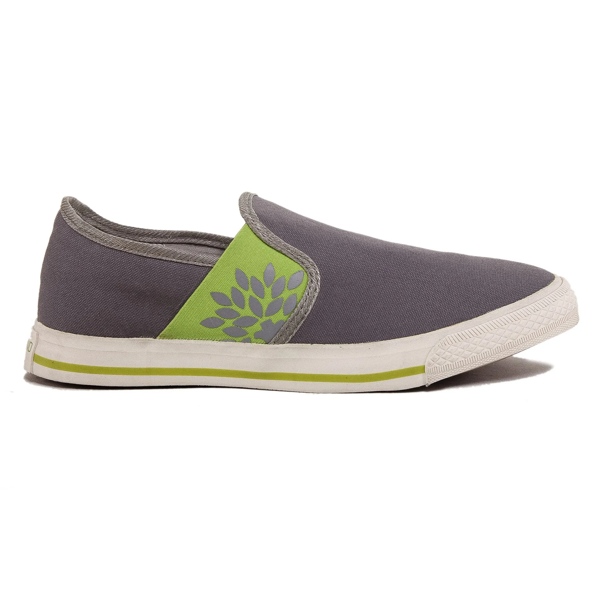 Lgrey/Apple green Slip on canvas shoes for men - Thumbnail 1