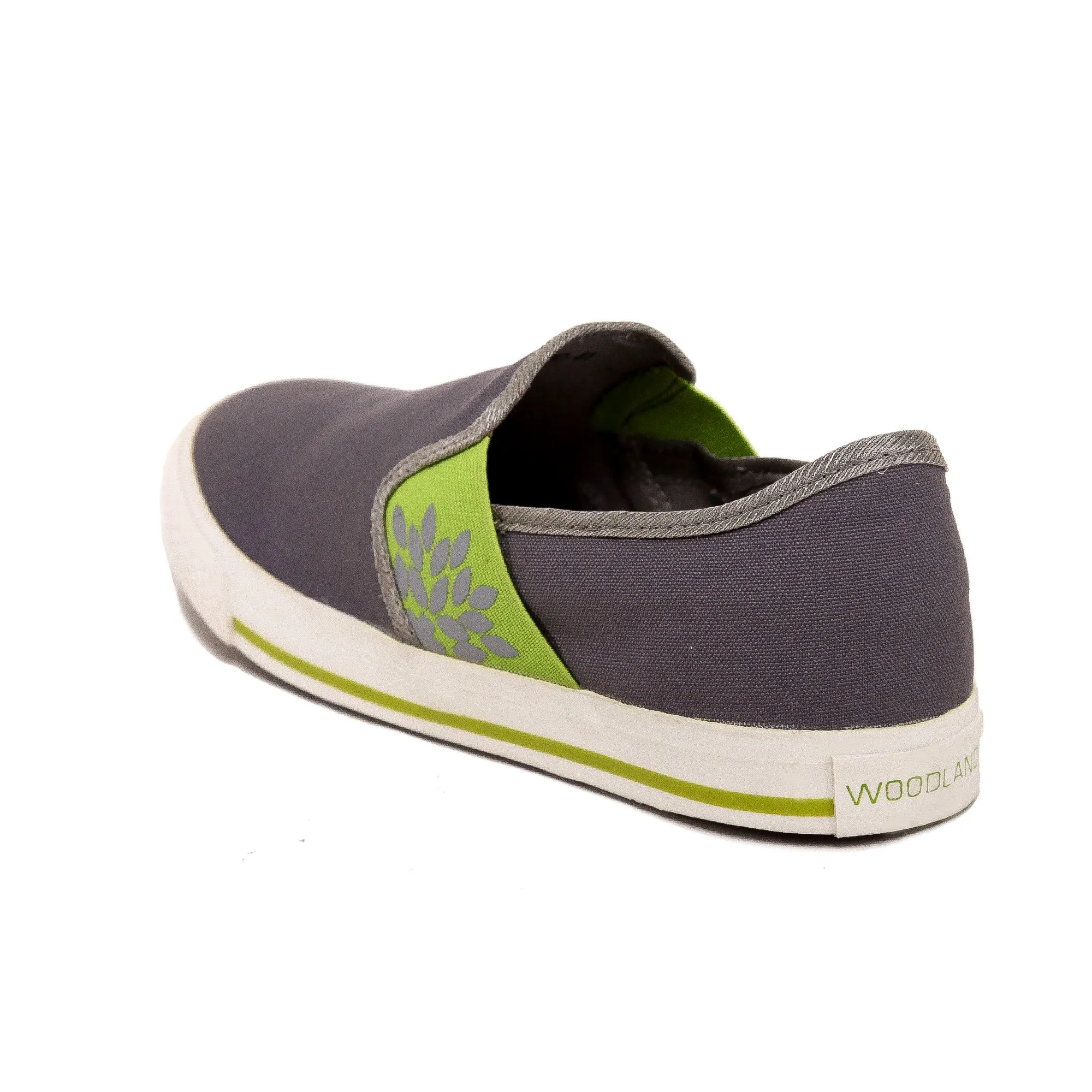 Lgrey/Apple green Slip on canvas shoes for men - Thumbnail 5