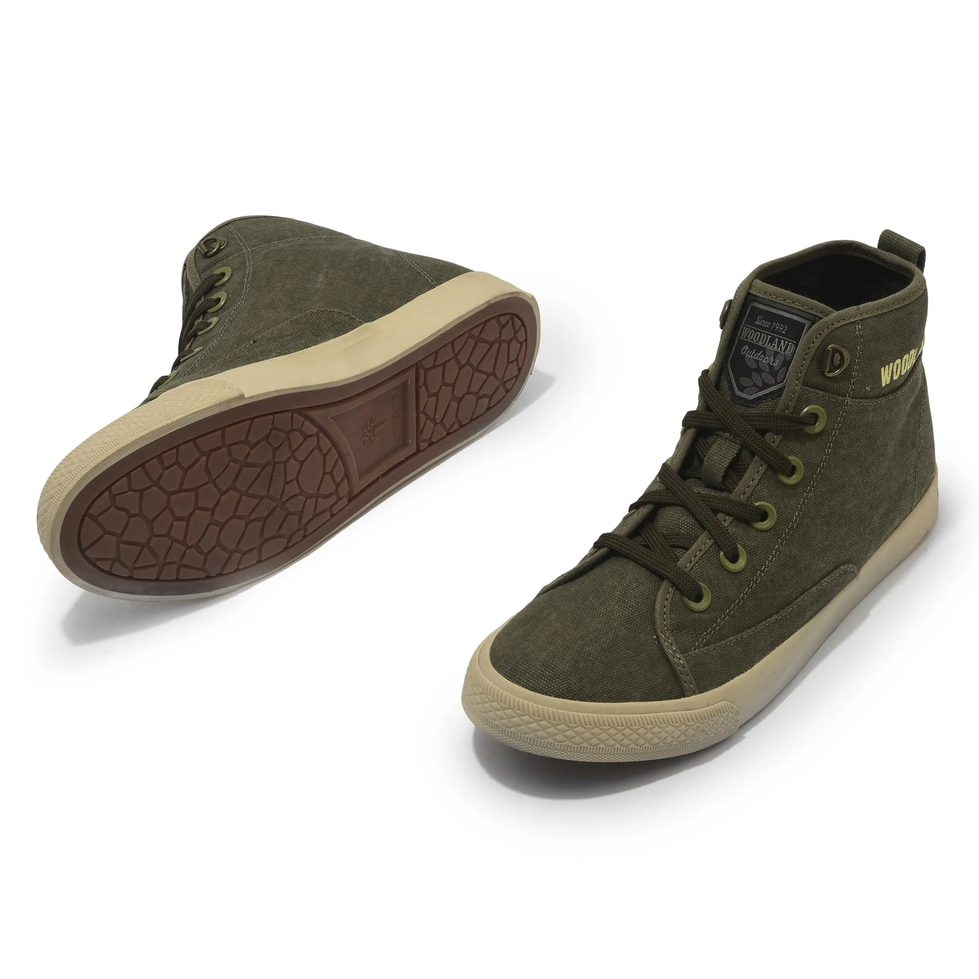 Olive green Canvas Sneaker for Men - Thumbnail 4
