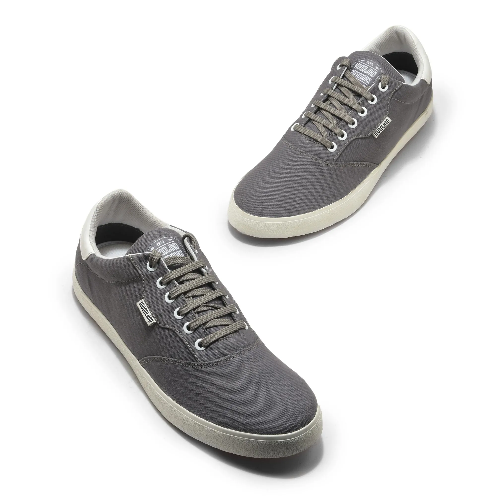 Grey Canvas Sneakers for Men - Thumbnail 2