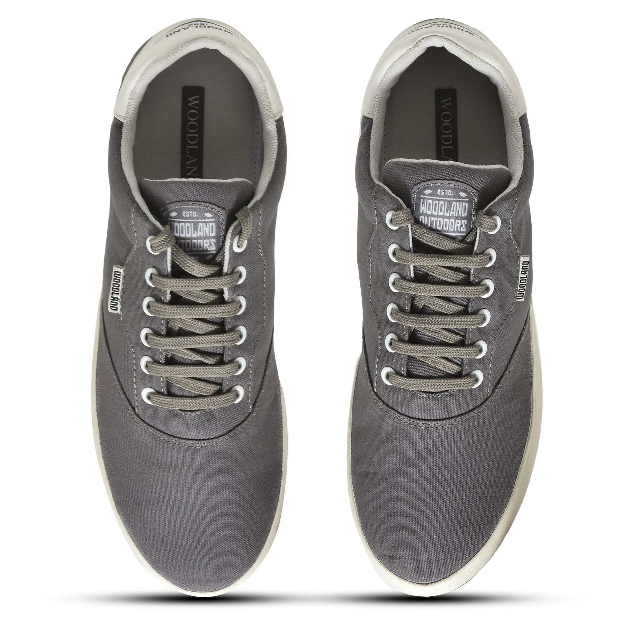 Grey Canvas Sneakers for Men - Thumbnail 3
