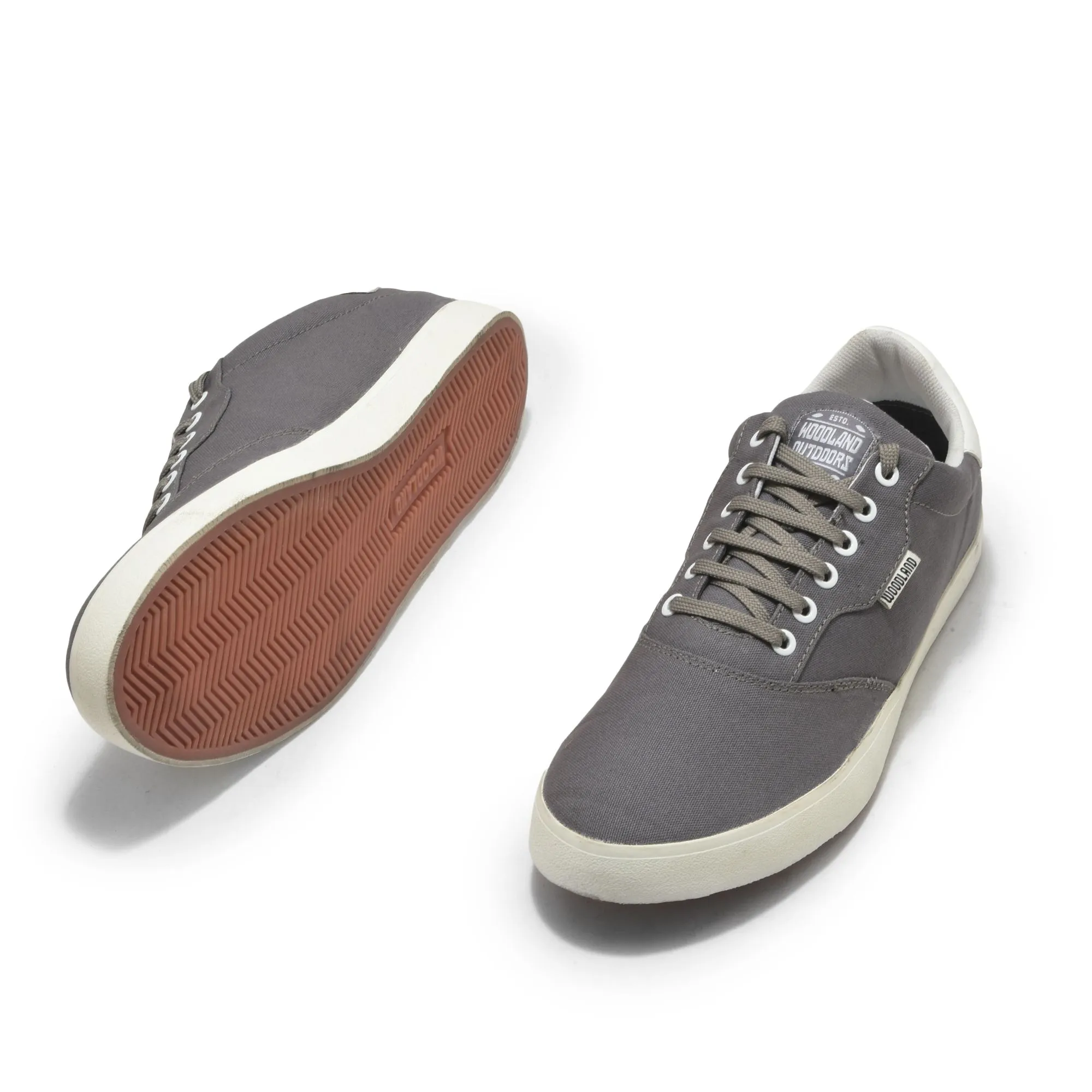 Grey Canvas Sneakers for Men - Thumbnail 4