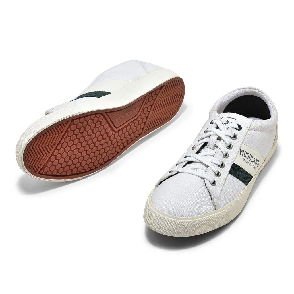 White Canvas Sneakers for Men - Thumbnail 4