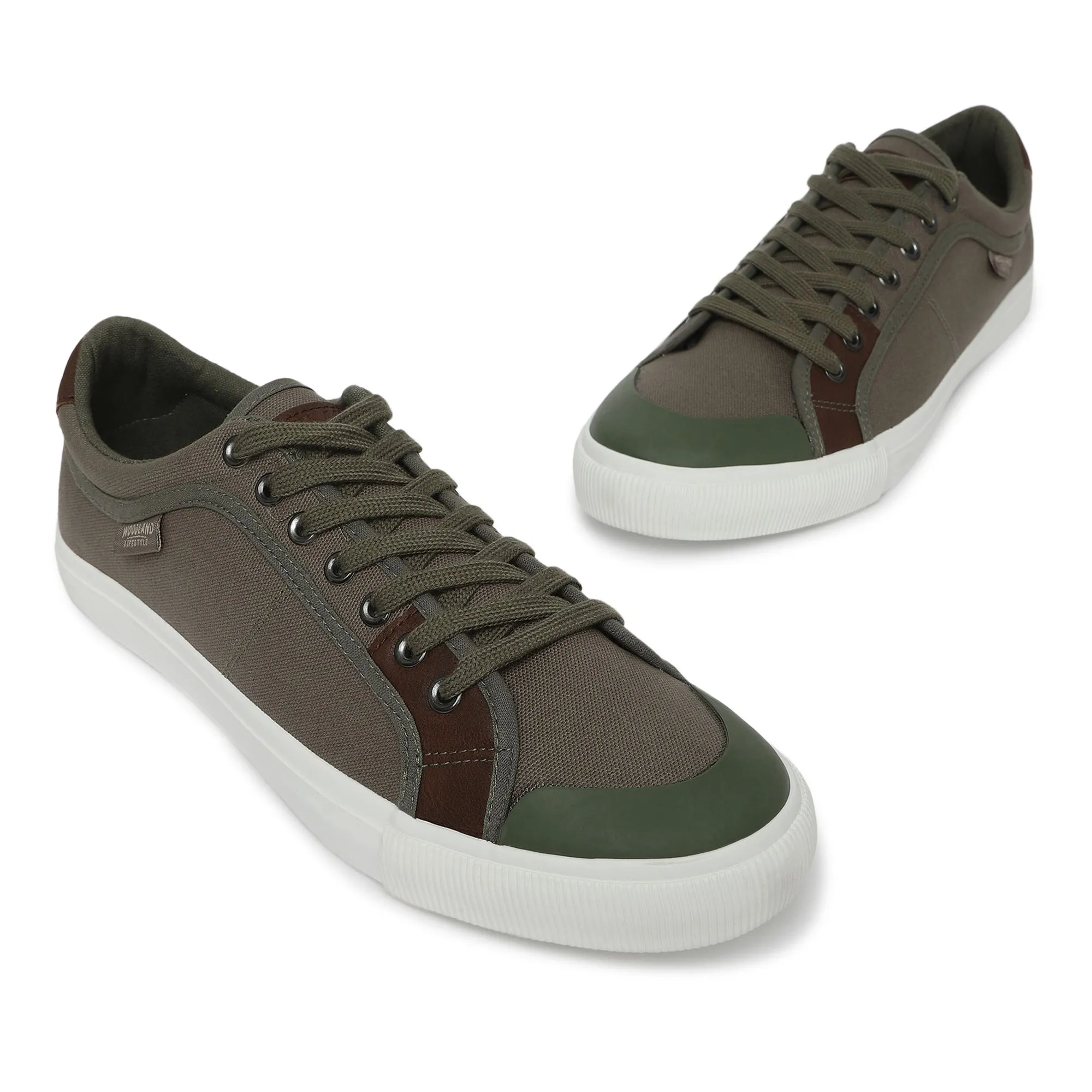Olive Canvas shoes for men - Thumbnail 2
